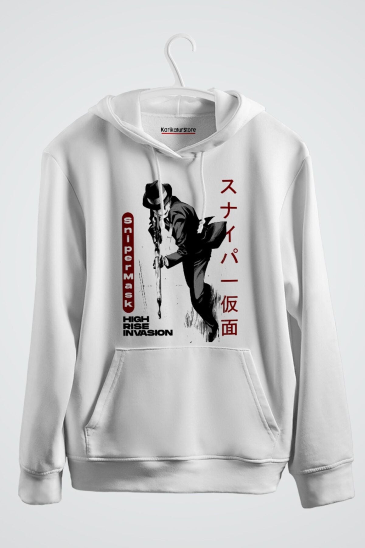 High Rise Invasion Sniper Mask Manga Anime Baskılı Kapşonlu Sweat