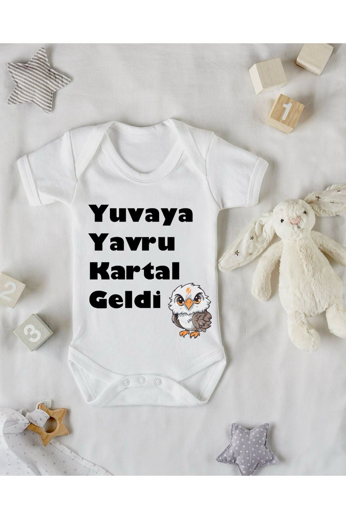 Yavru Kartal Siyah Beyaz Taraftar Bebek Zıbını