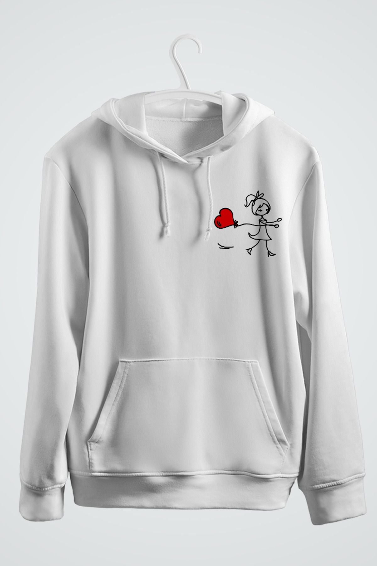 Cin Ali Sevgililer Günü Çift Baskılı Kapşonlu Sweatshirt
