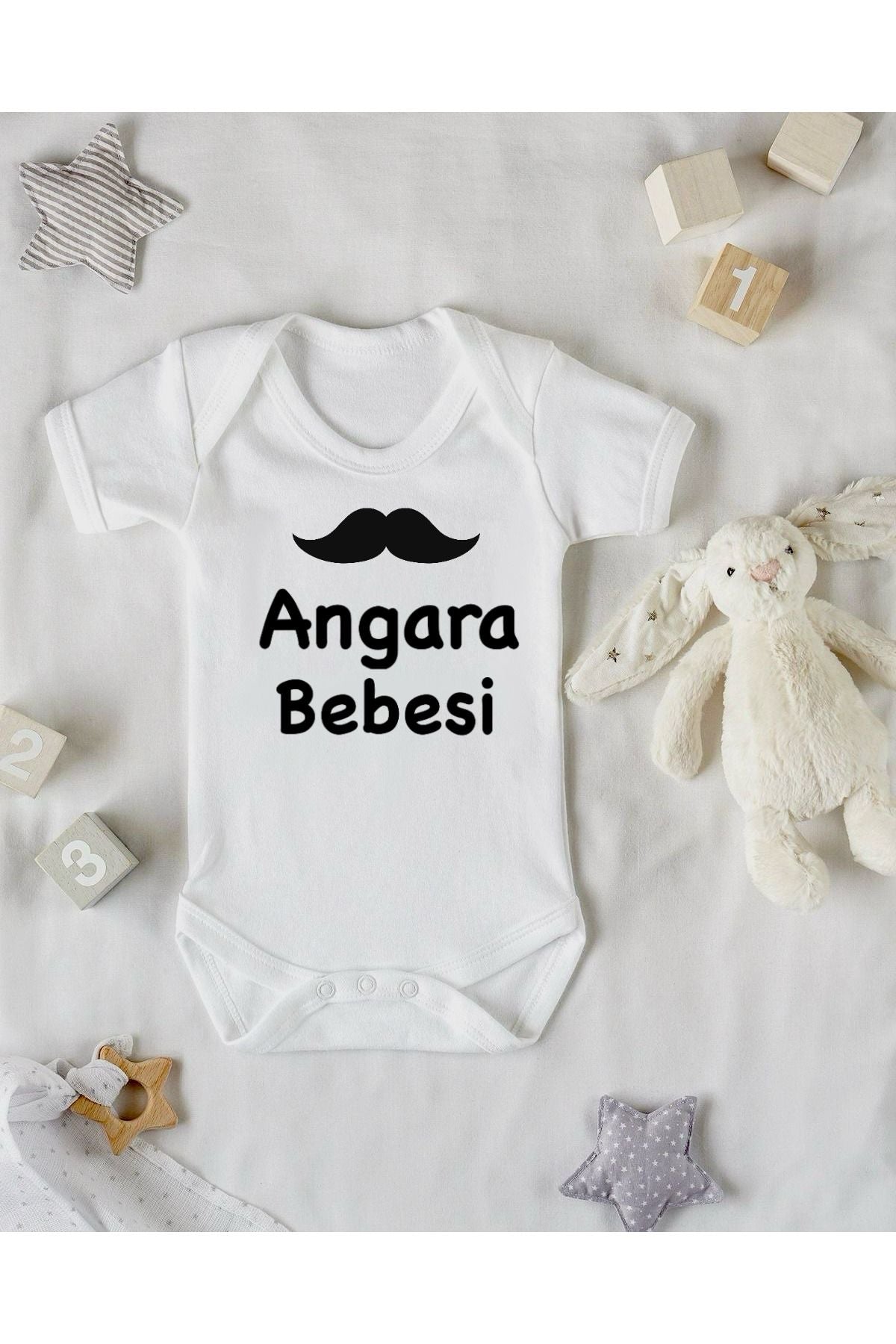 Angara Bebesi Tasarımlı Baskılı Bebek Zıbını