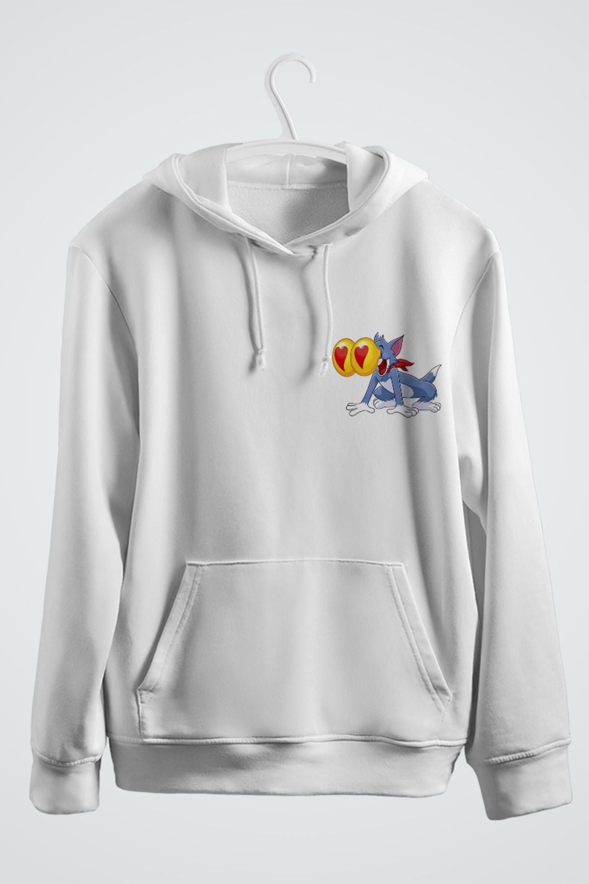 Aşık Tom ve Sevgilisi İkili Çift Baskılı Kapşonlu Sweatshirt