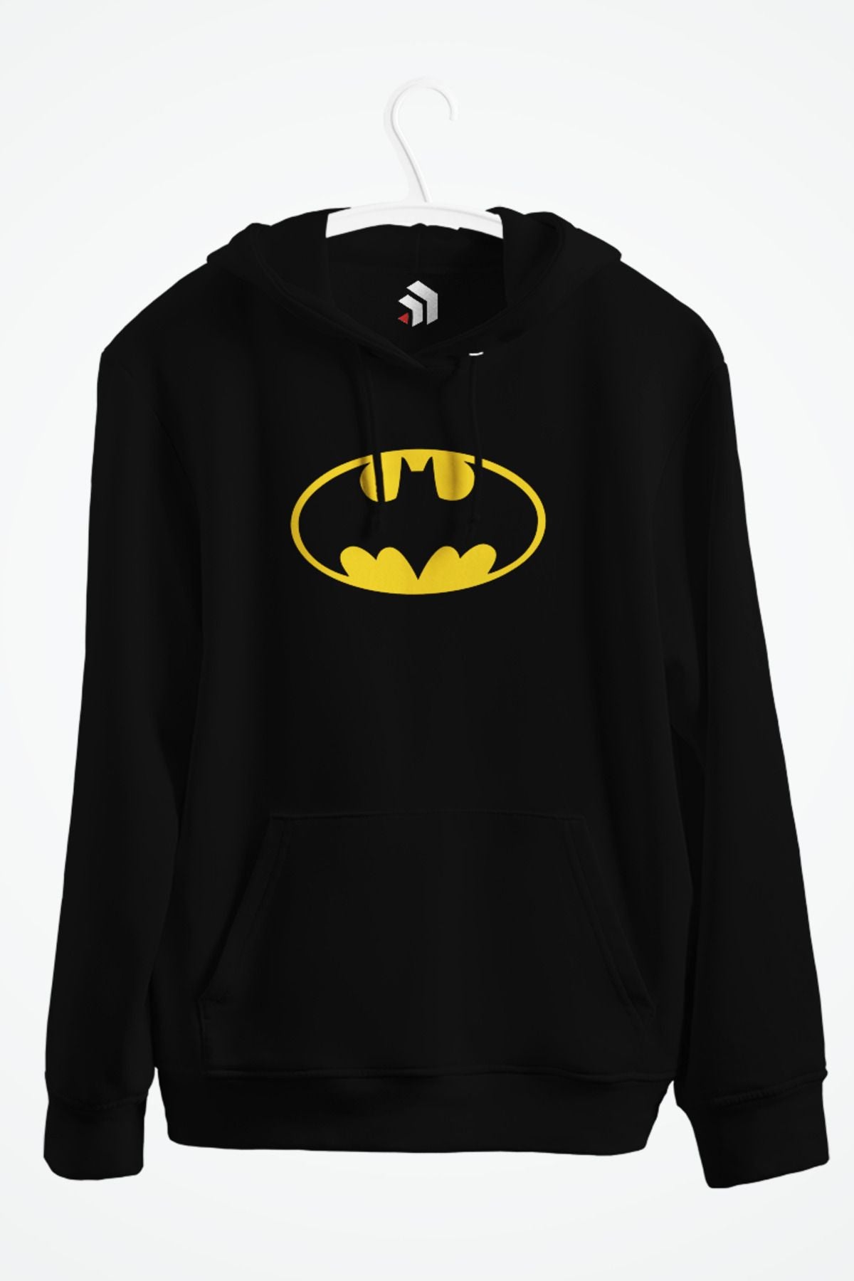Batman Logo Baskılı Kapşonlu Sweatshirt
