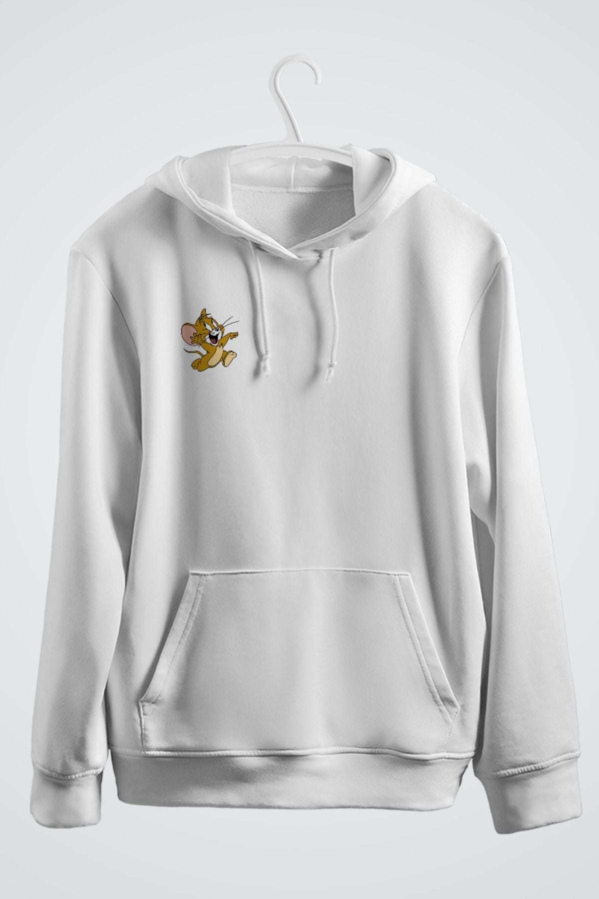 Tom ve Jerry Çift Baskılı İkili Kapşonlu Sweatshirt