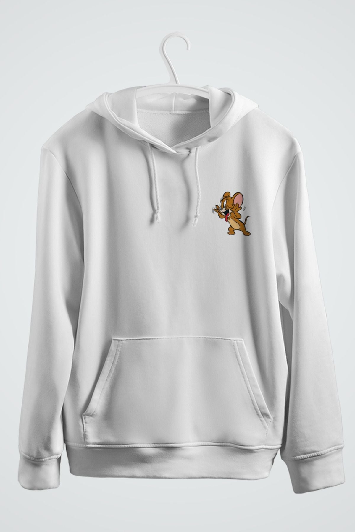 Tom ve Jerry Çift Baskılı Kapşonlu Sweatshirt