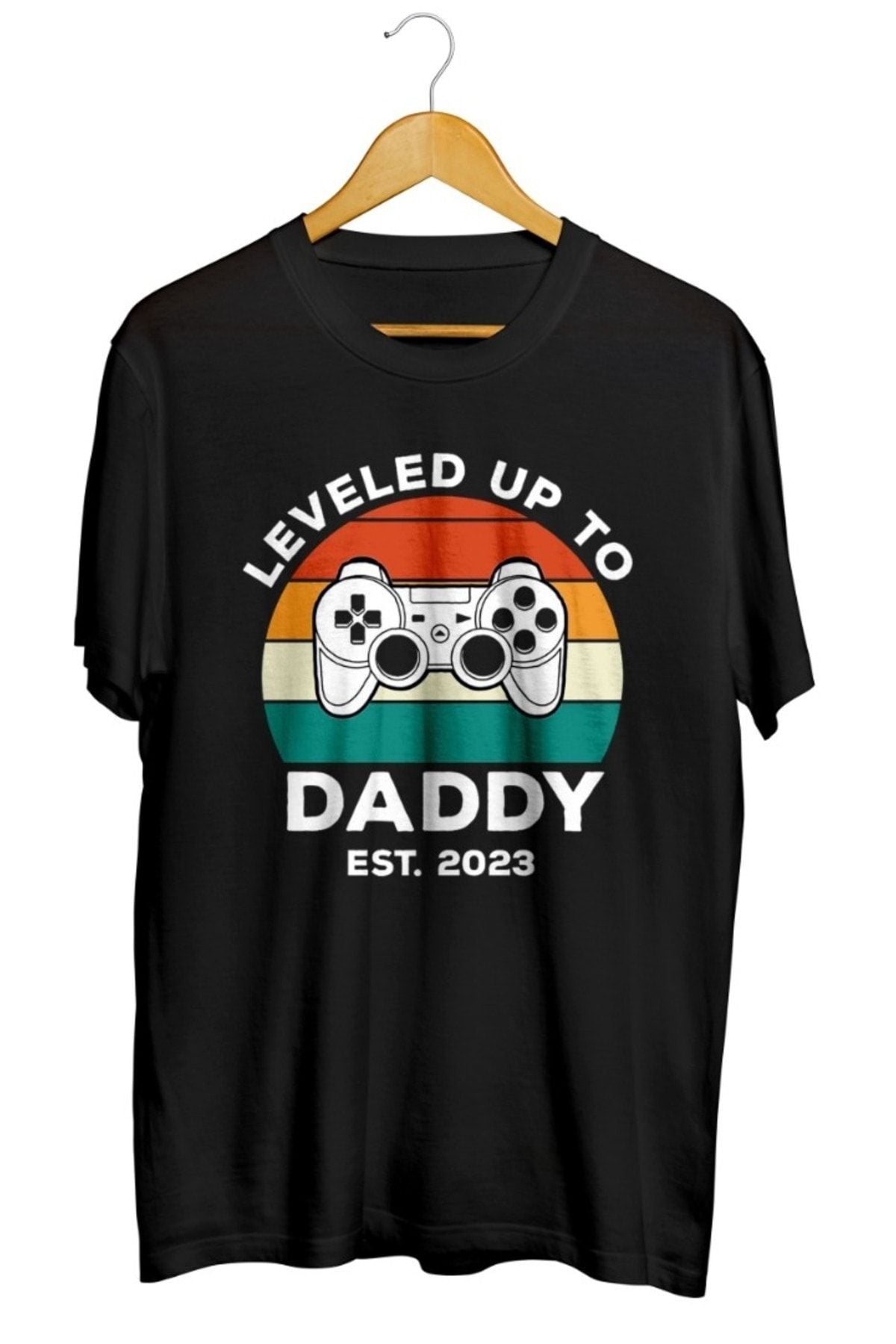Leveled up to Dad Baskılı Unisex Tişört