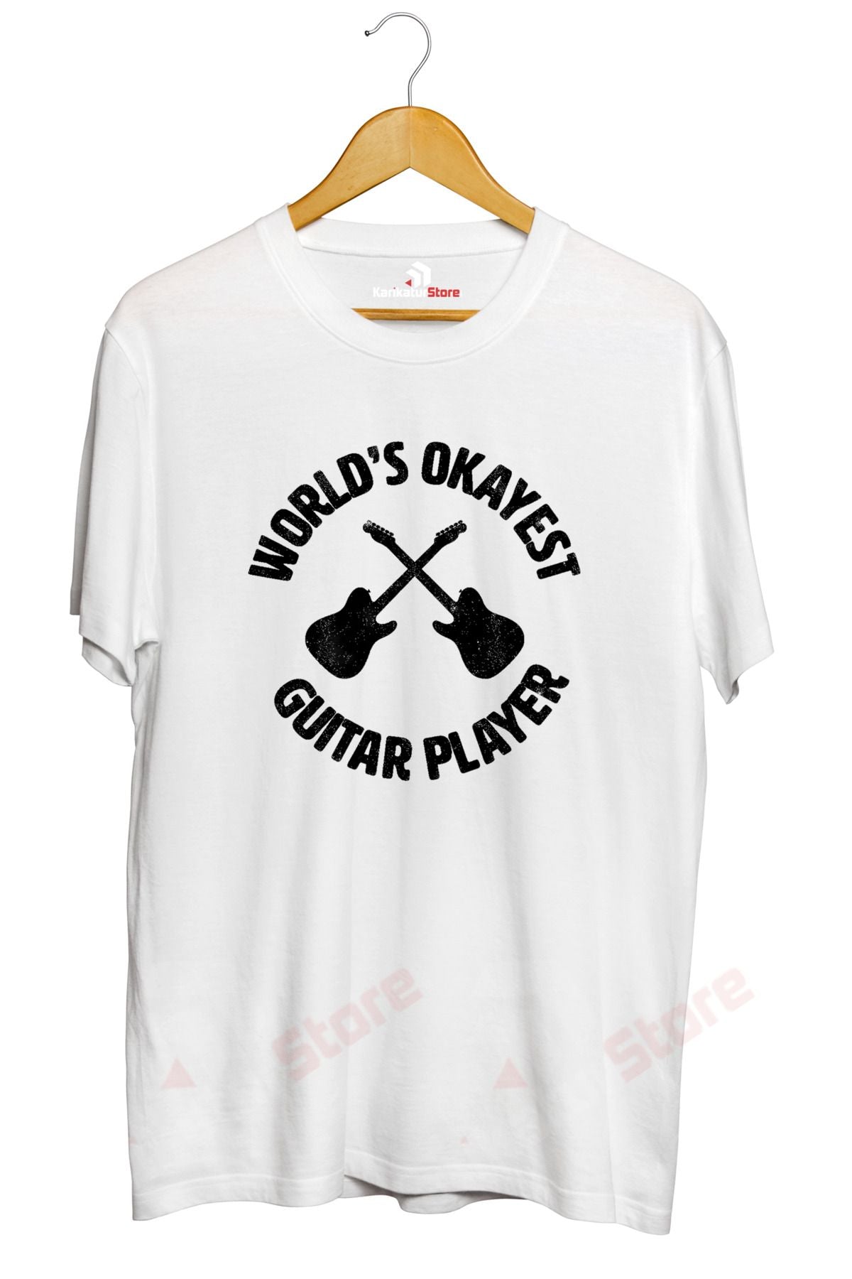Worlds Okayest Guitar Player Tasarımlı Baskılı Tişört