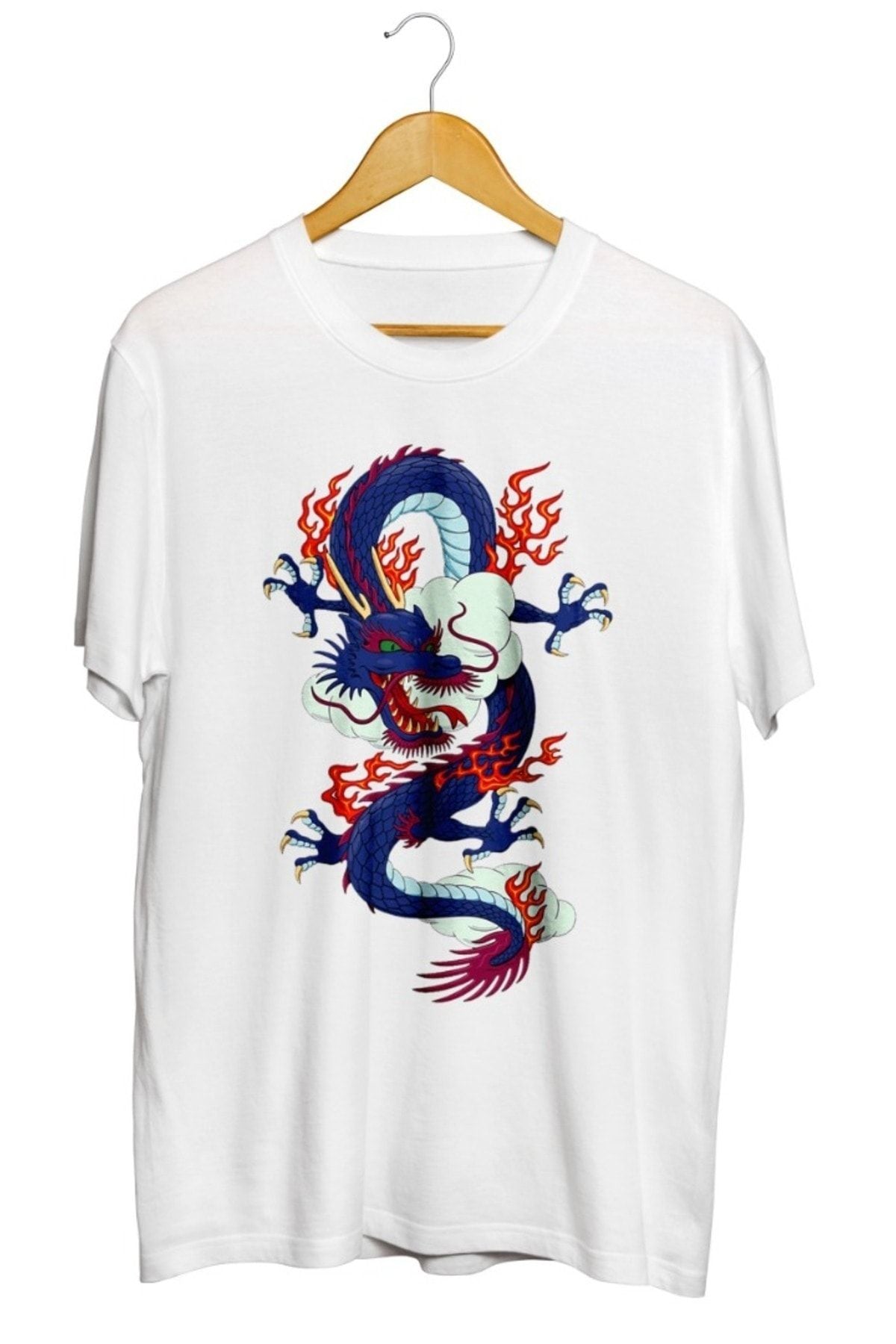 Mavi Ejderha Dragon Baskılı Unisex Tişört
