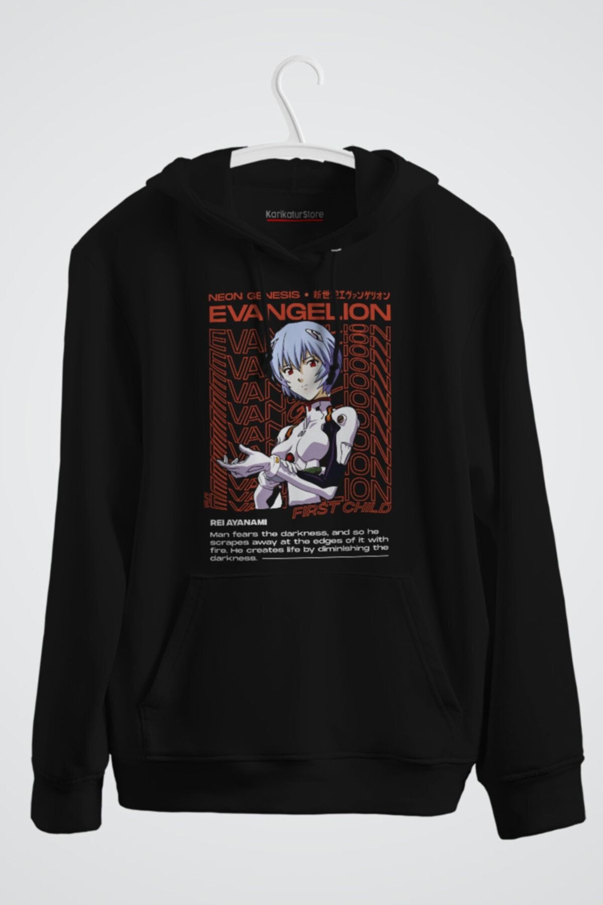 Rei Ayanami Evangelion Aesthetic Anime Baskılı Kapşonlu Sweat