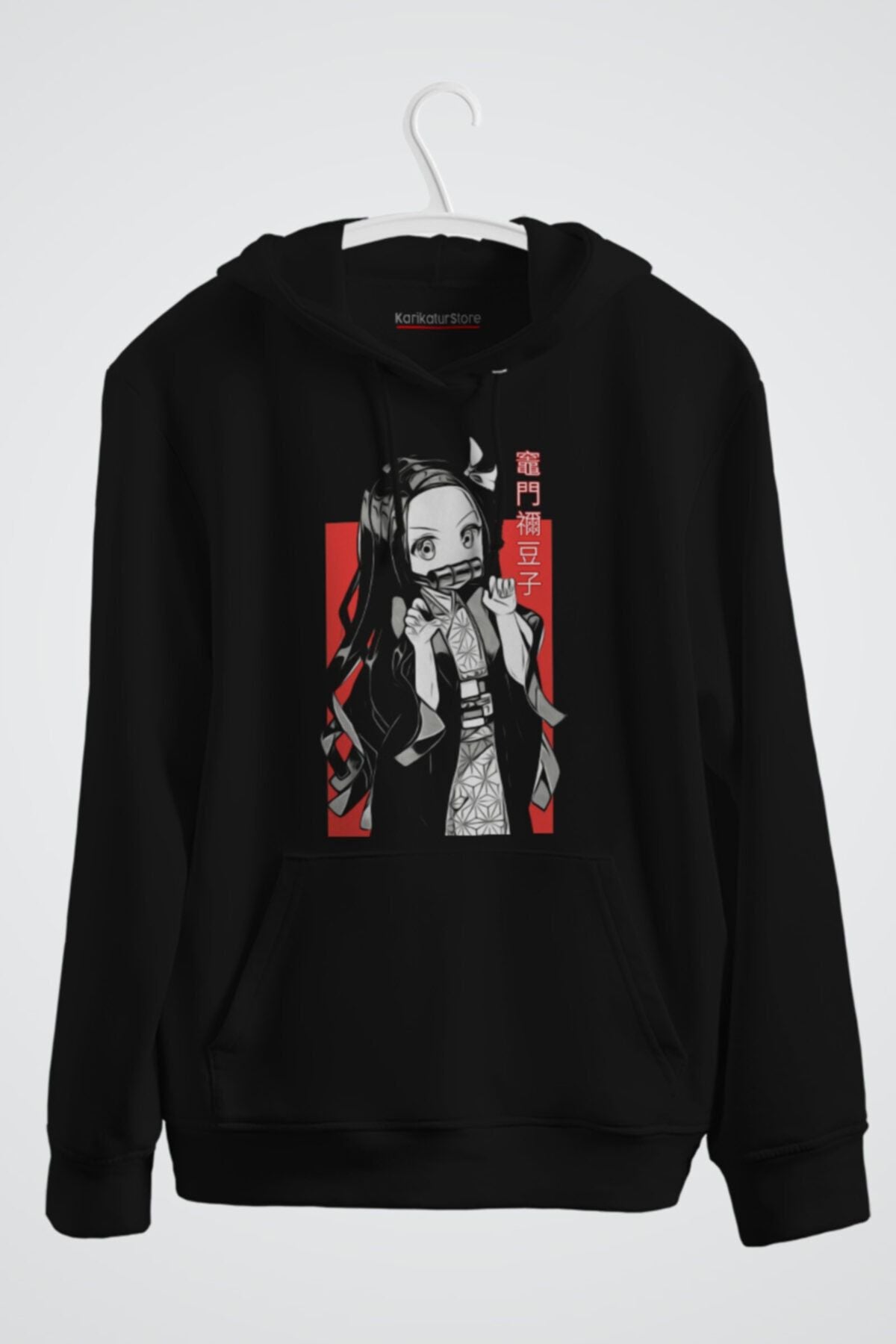 Nezuko Kamado Kimetsu No Yaiba Demon Slayer Anime Baskılı Kapüşonlu Sweatshirt