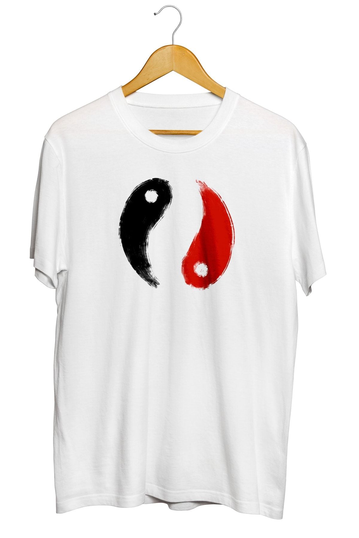 Minimalism Koi Yin Yang Baskılı Unisex Tişört