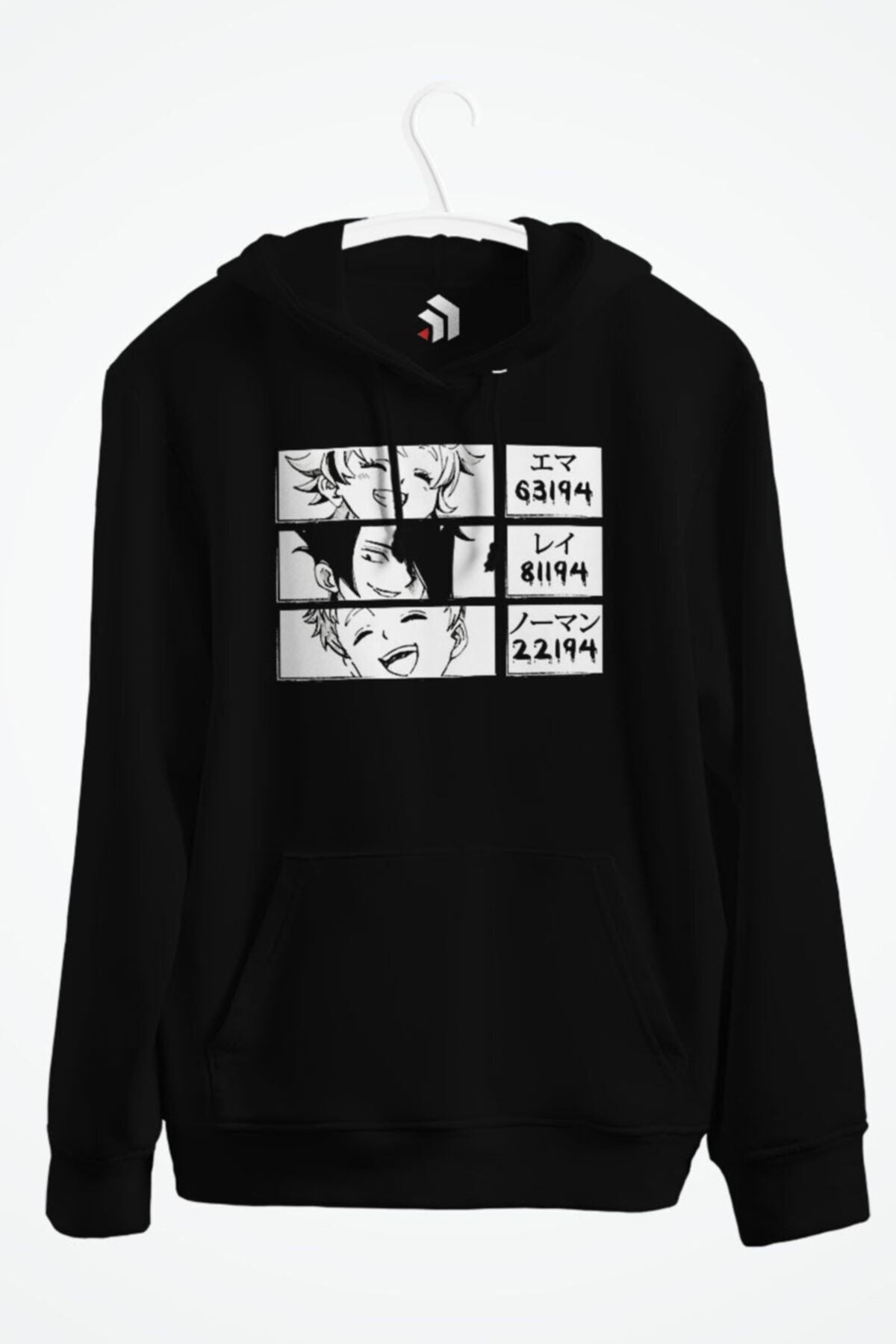 The Promised Neverland Emma Ray And Norman Anime Baskılı Kapşonlu Sweatshirt