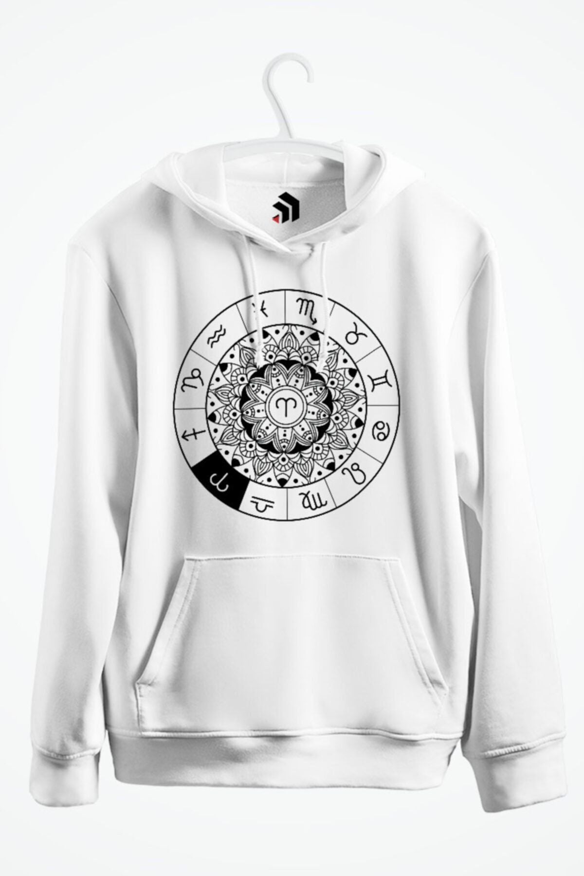 Aries - Koç Burcu Baskılı Kapşonlu Sweatshirt