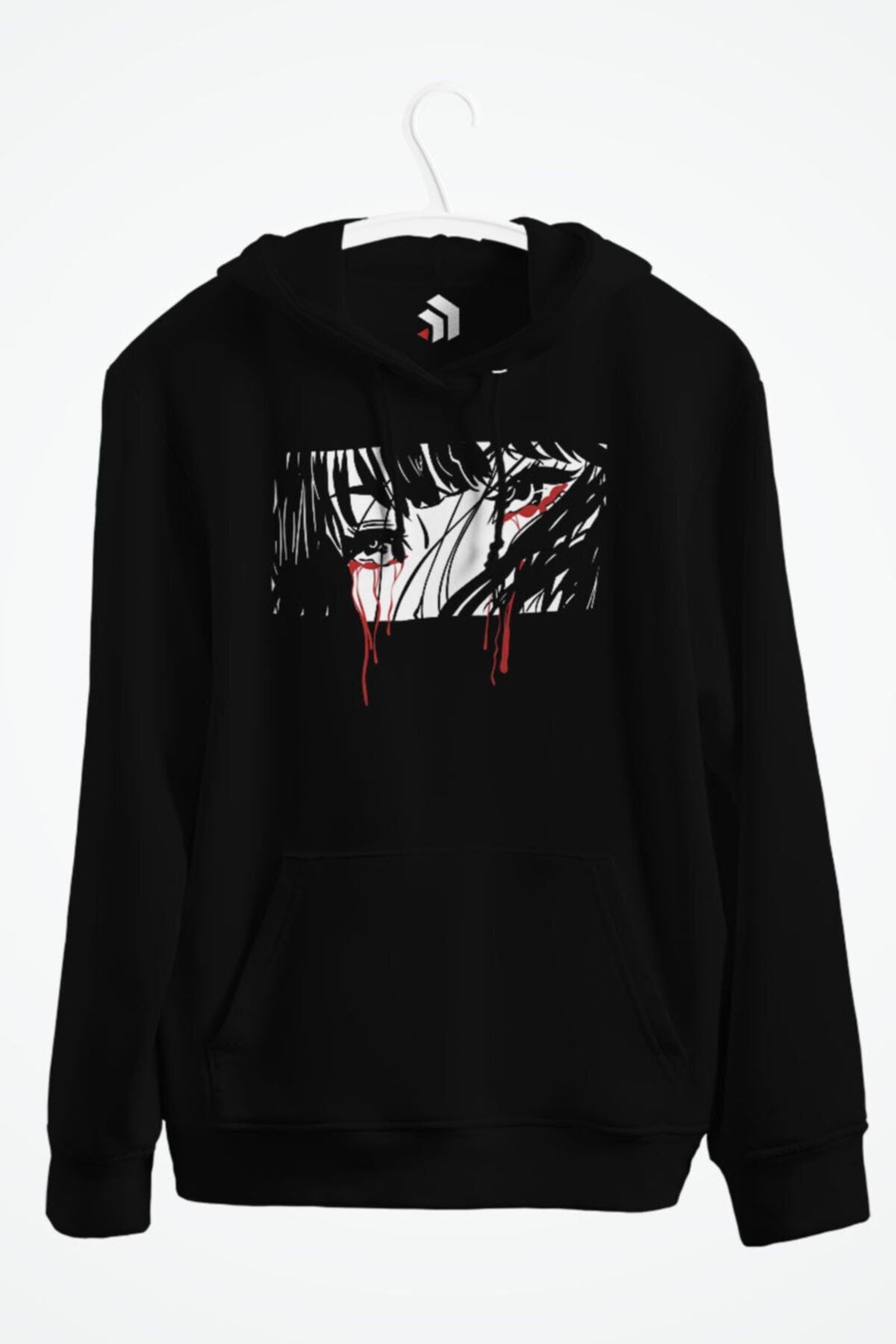 Crying Girl Anime Baskılı Kapüşonlu Sweatshirt