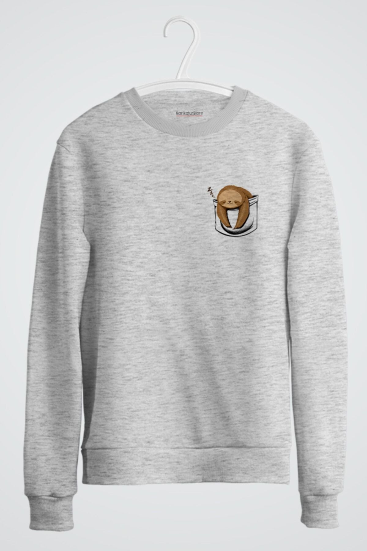 Sloth In A Pocket Baskılı Sweatshirt