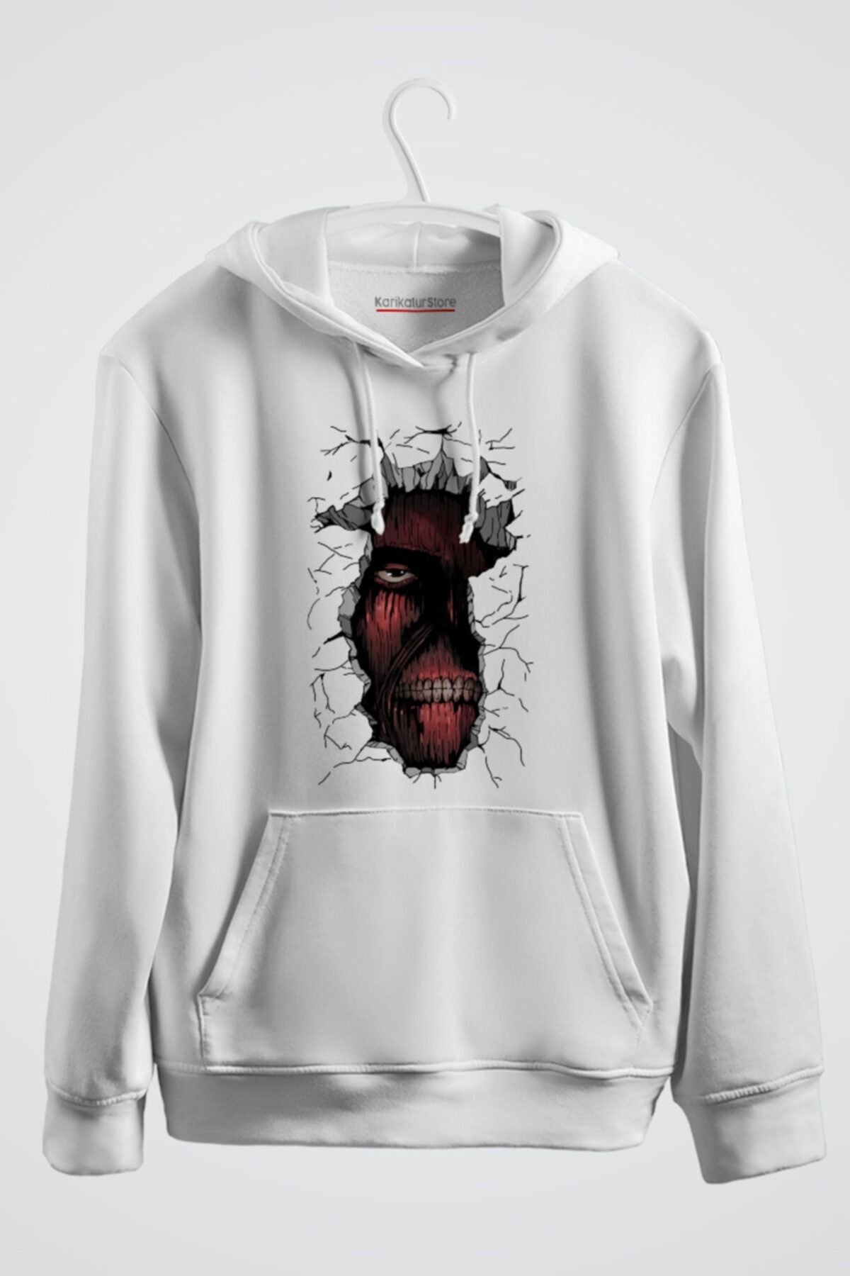 Attack On Titan The Titan Inside The Wall Anime Baskılı Kapşonlu Sweat