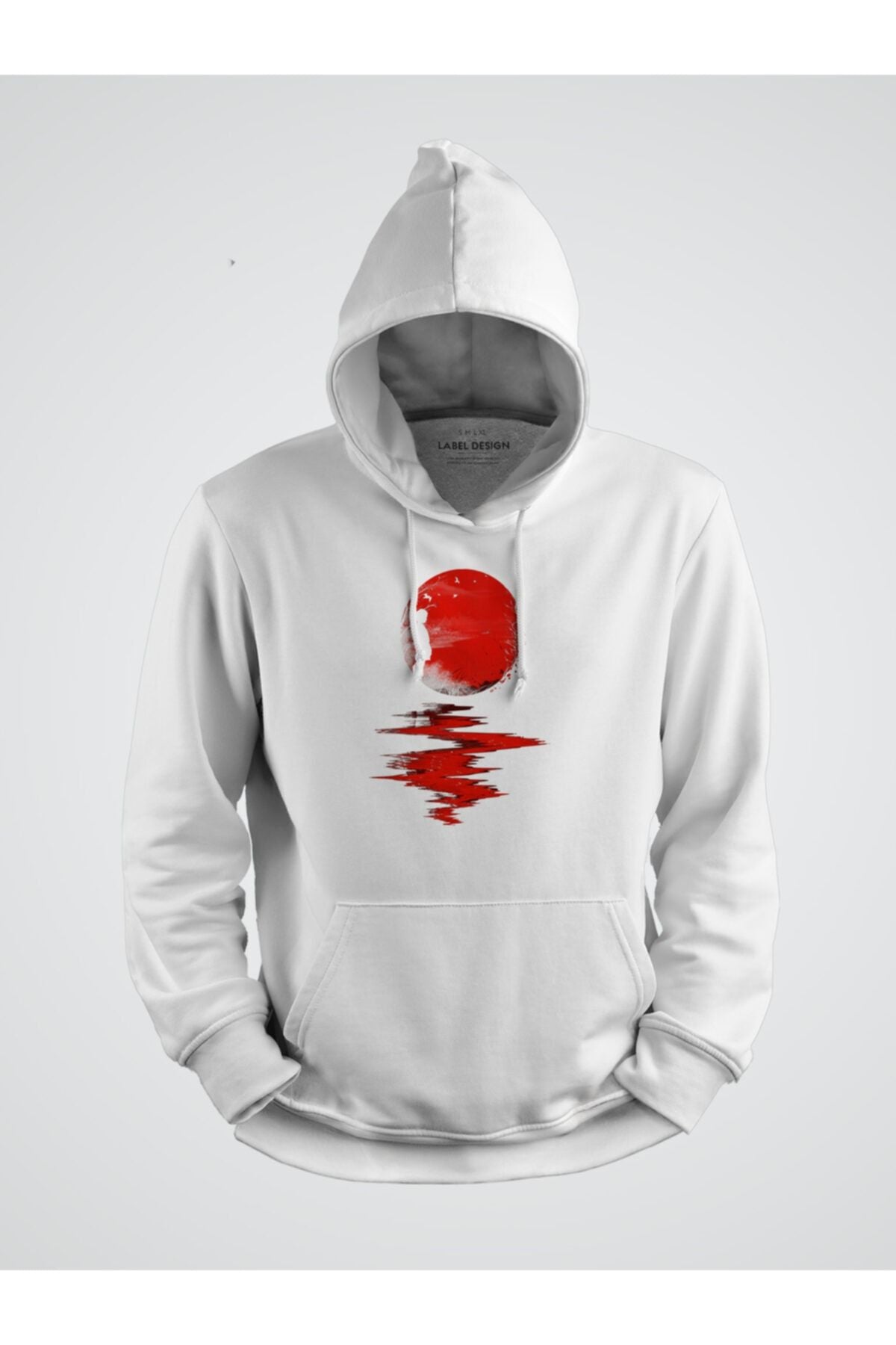 Dolunayın Yansıması Baskılı Kapşonlu Sweat