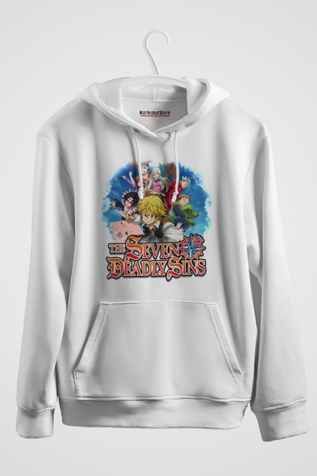 The Seven Deadly Sins Poster Anime Baskılı Kapüşonlu Sweatshirt