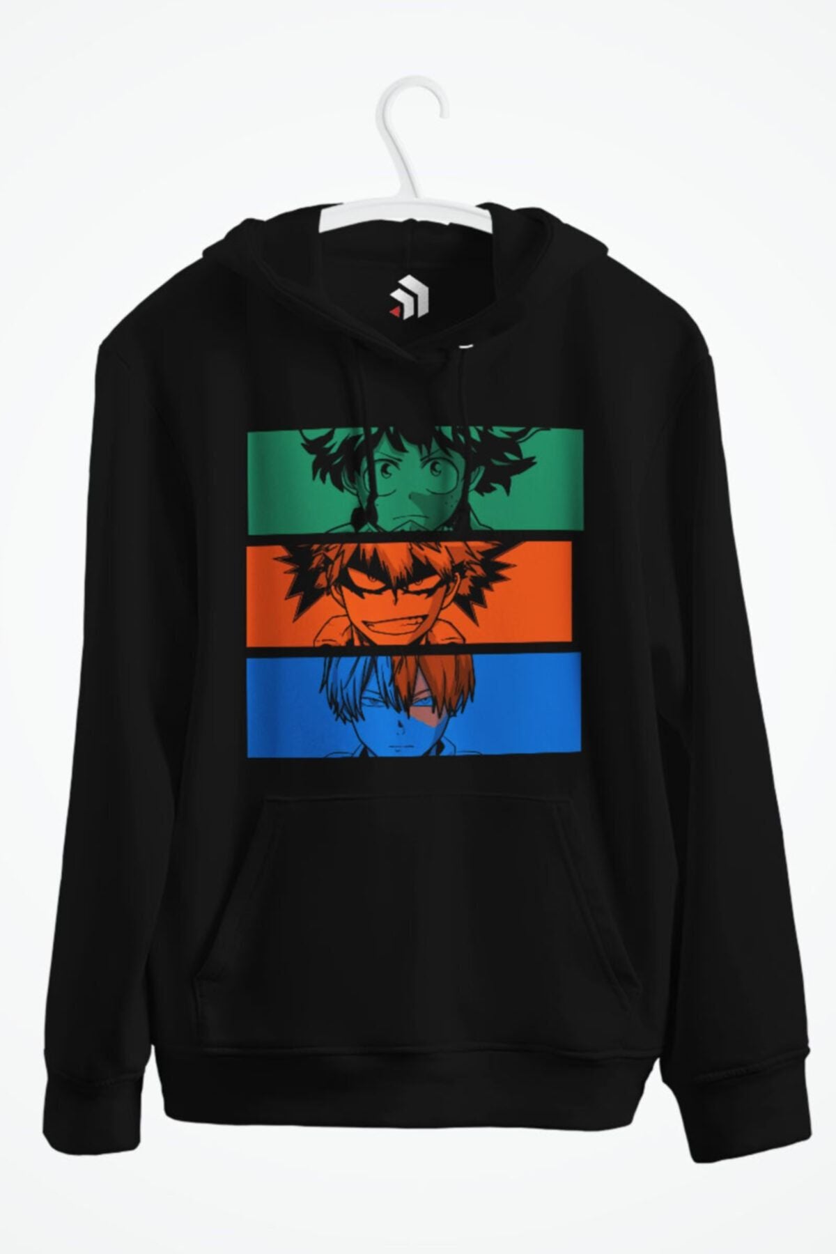 Boku No Hero Monster Trio Anime Baskılı Kapşonlu Sweatshirt