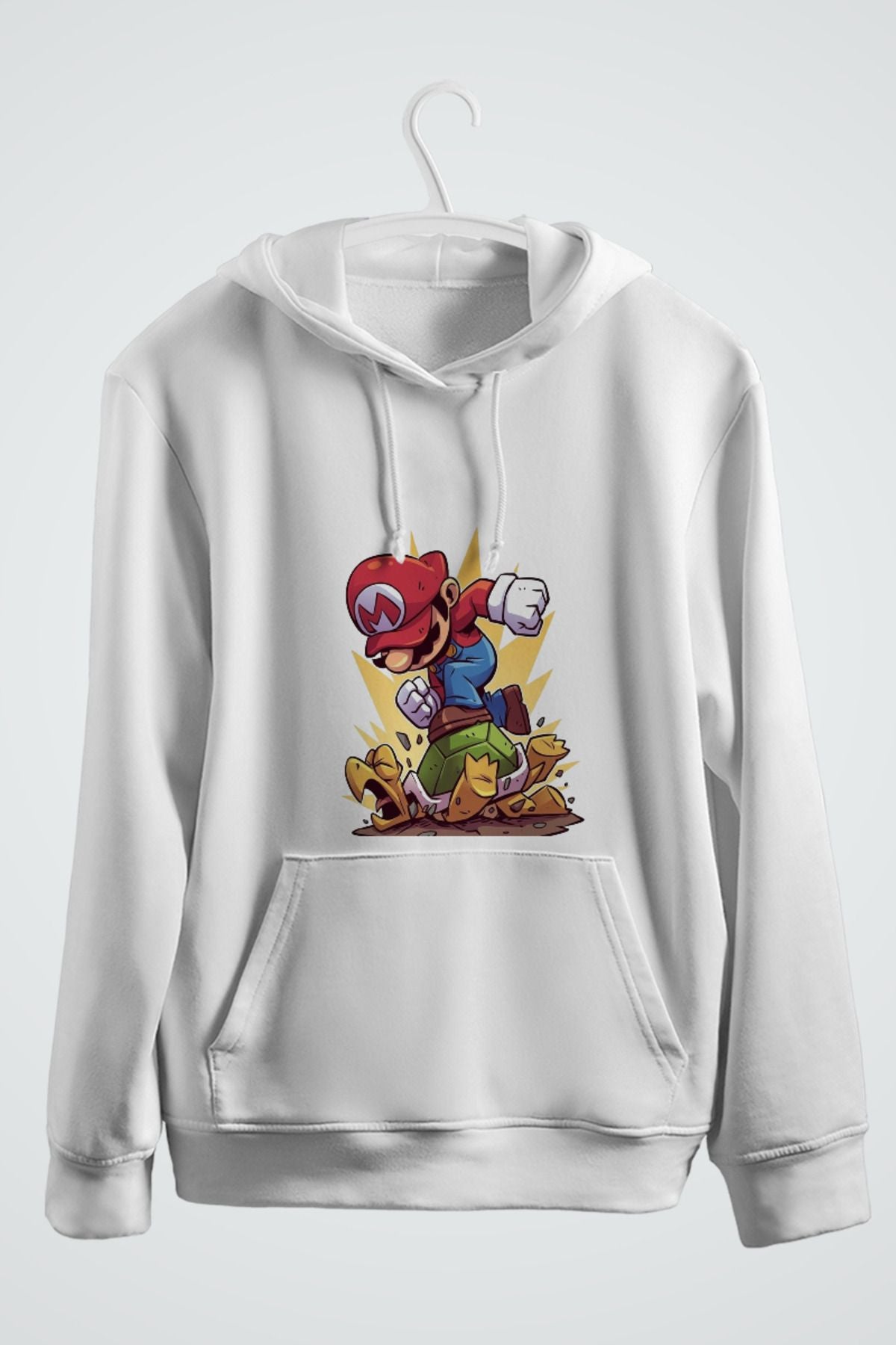 süper mario kapüşonlu sweatshirt