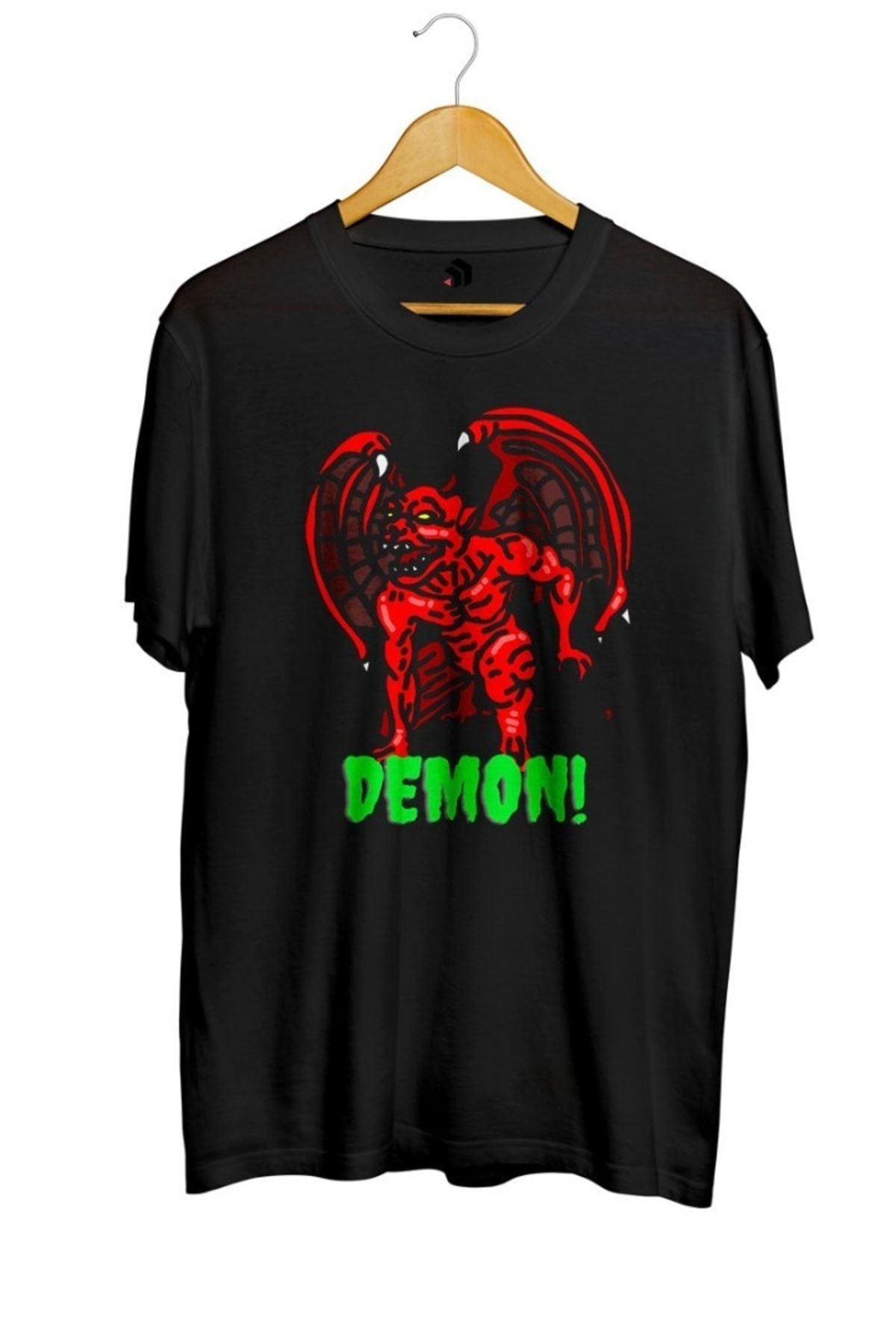 Demon Artwork Ejderha Baskılı Unisex Tişört