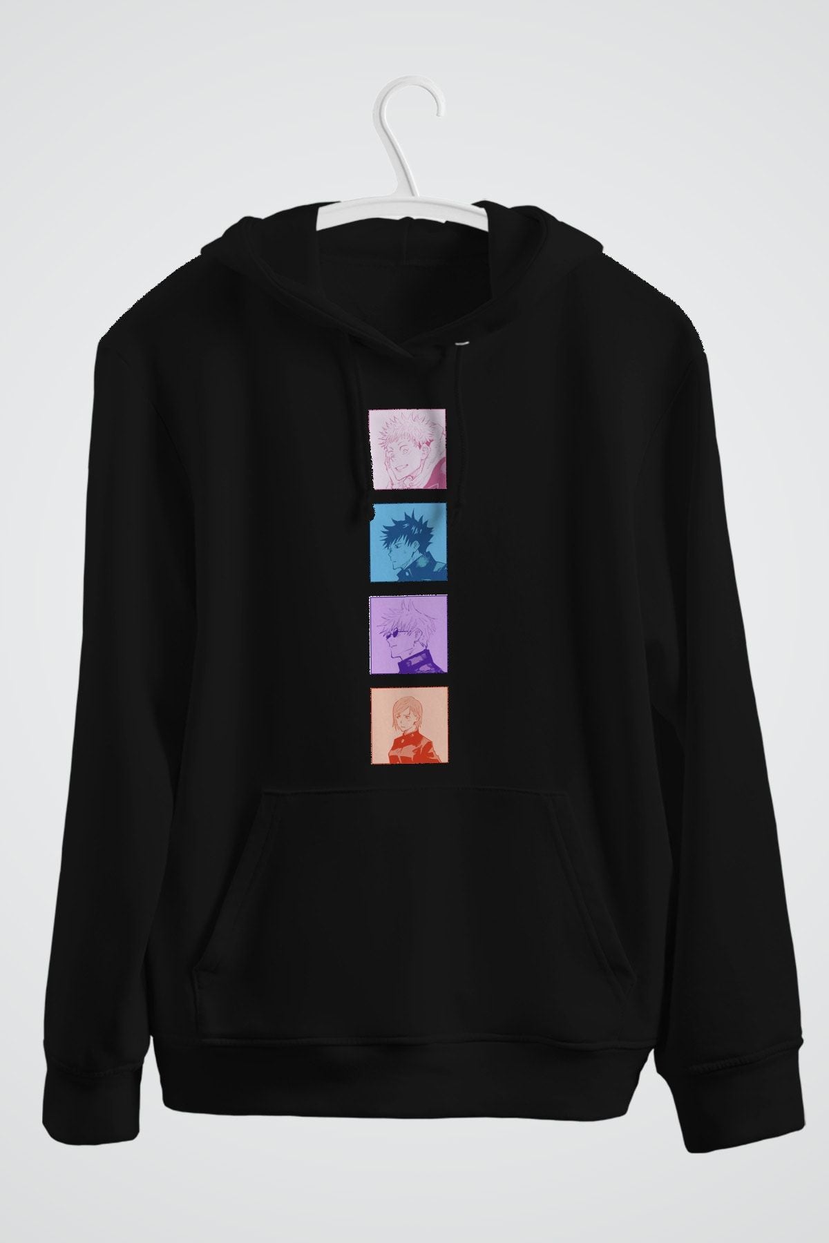 Jujutsu Kaisen Kolaj Baskılı Anime Kapşonlu Sweat
