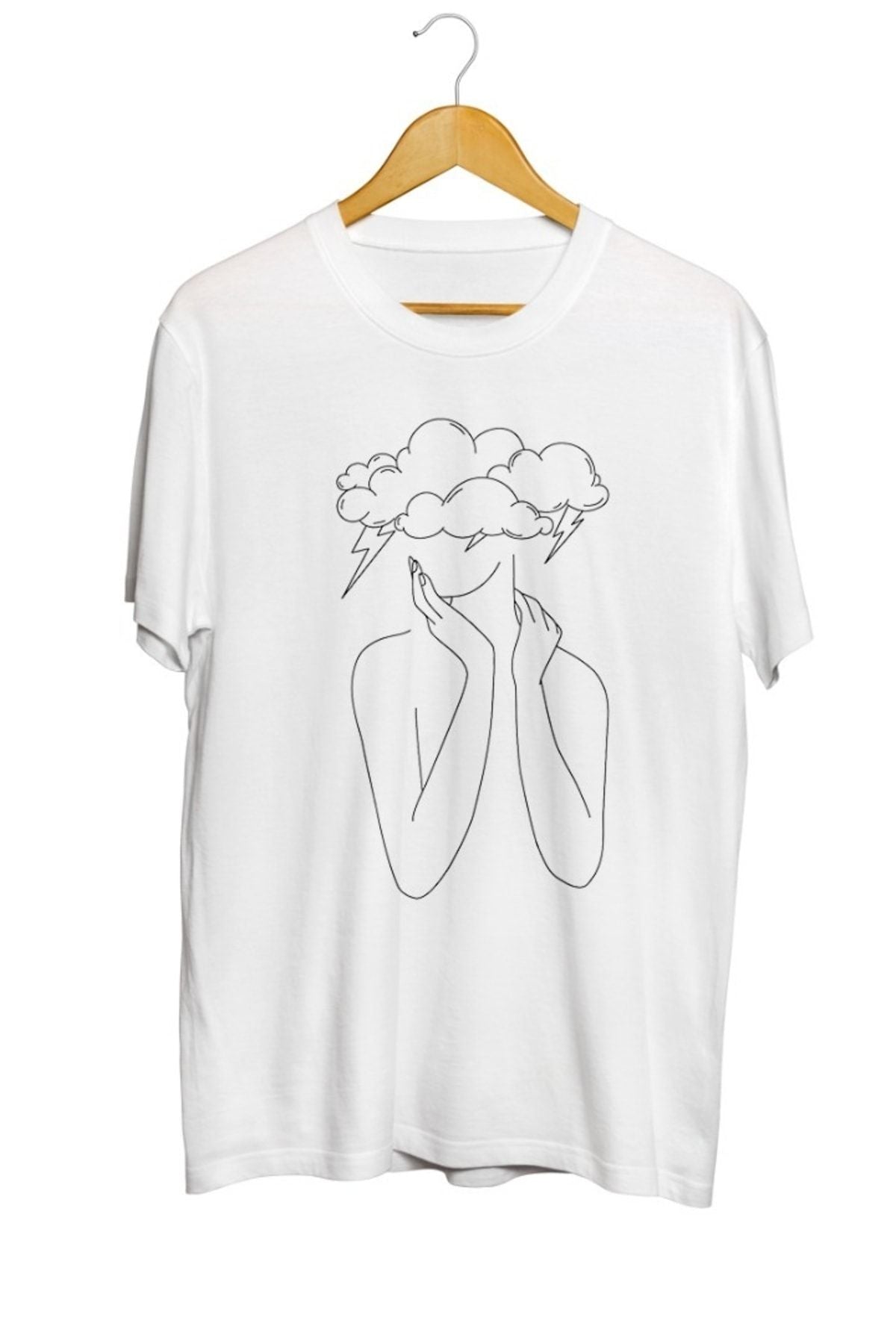 Kadın Şimşek Baskılı Unisex Tişört