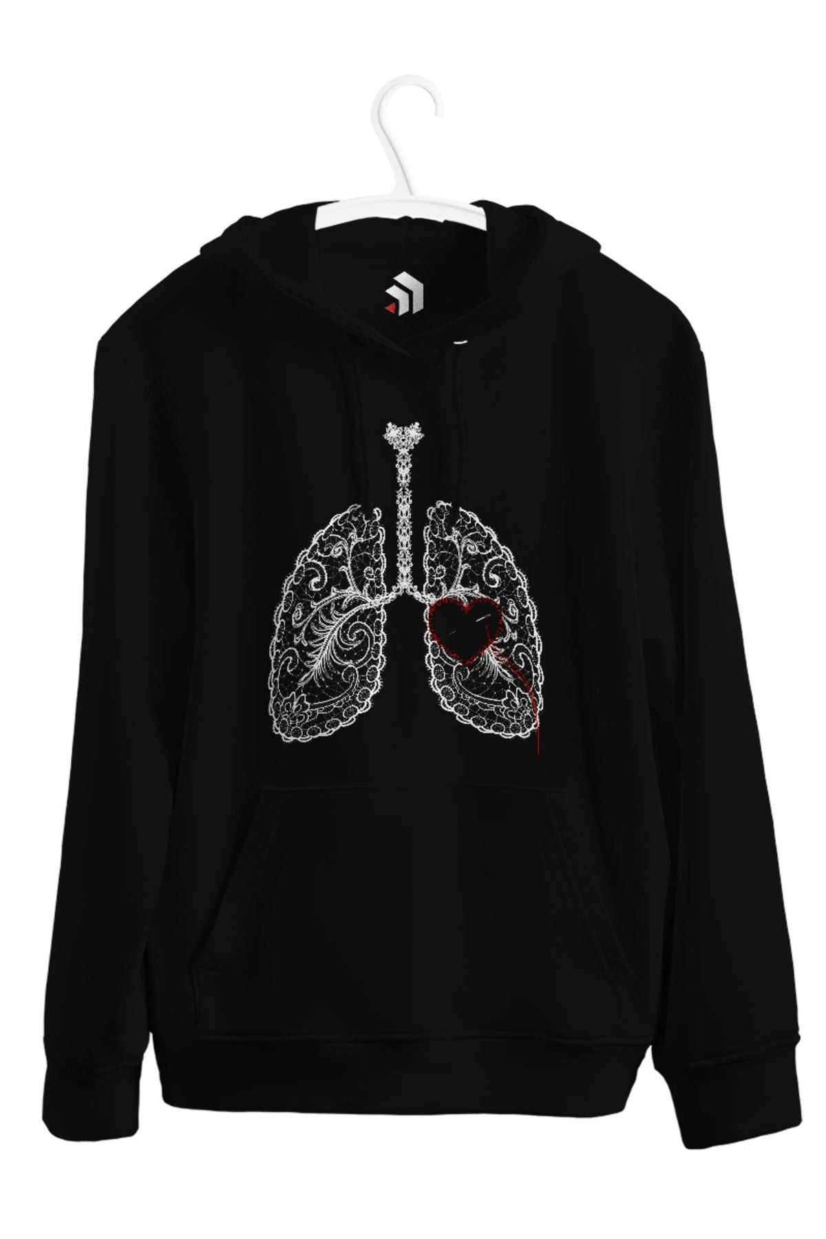 Breathe Baskılı Unisex Kapşonlu