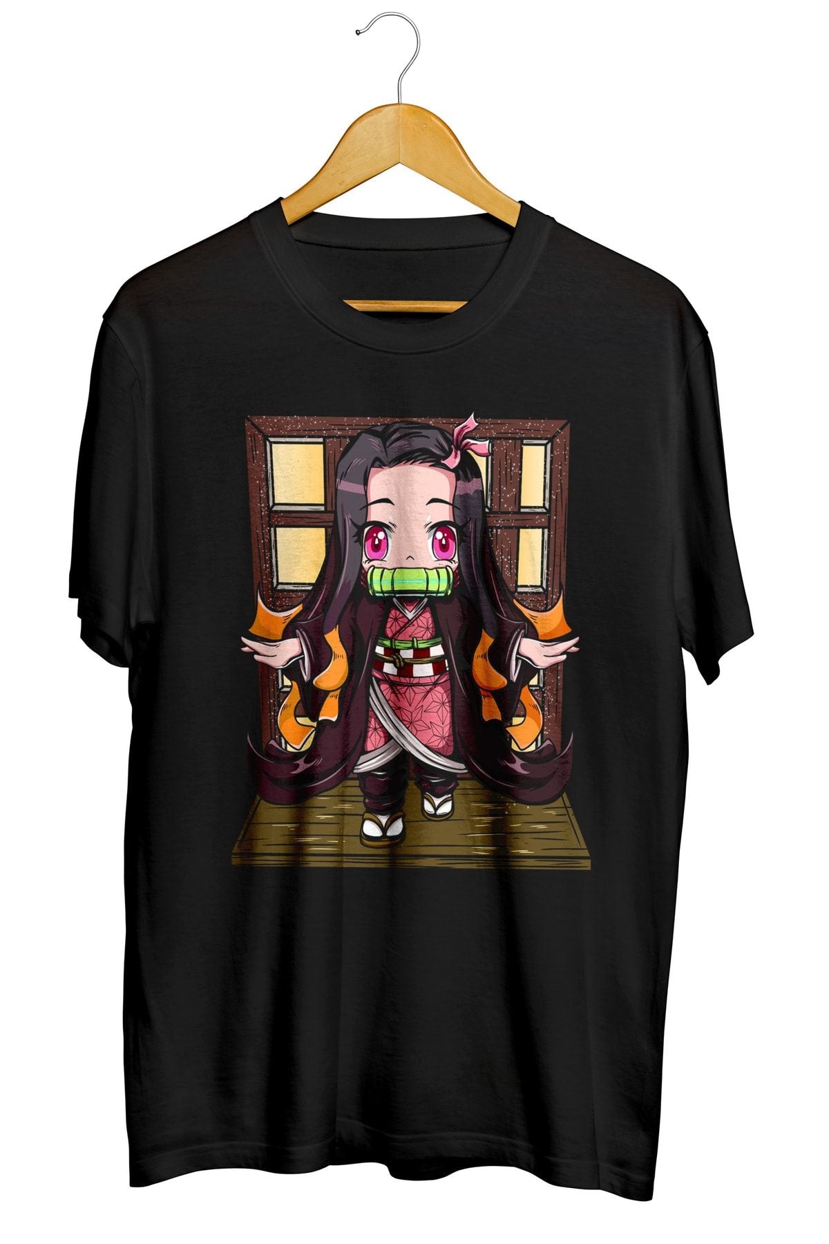 Nezuko Chibi Anime Baskılı Unisex Tişört