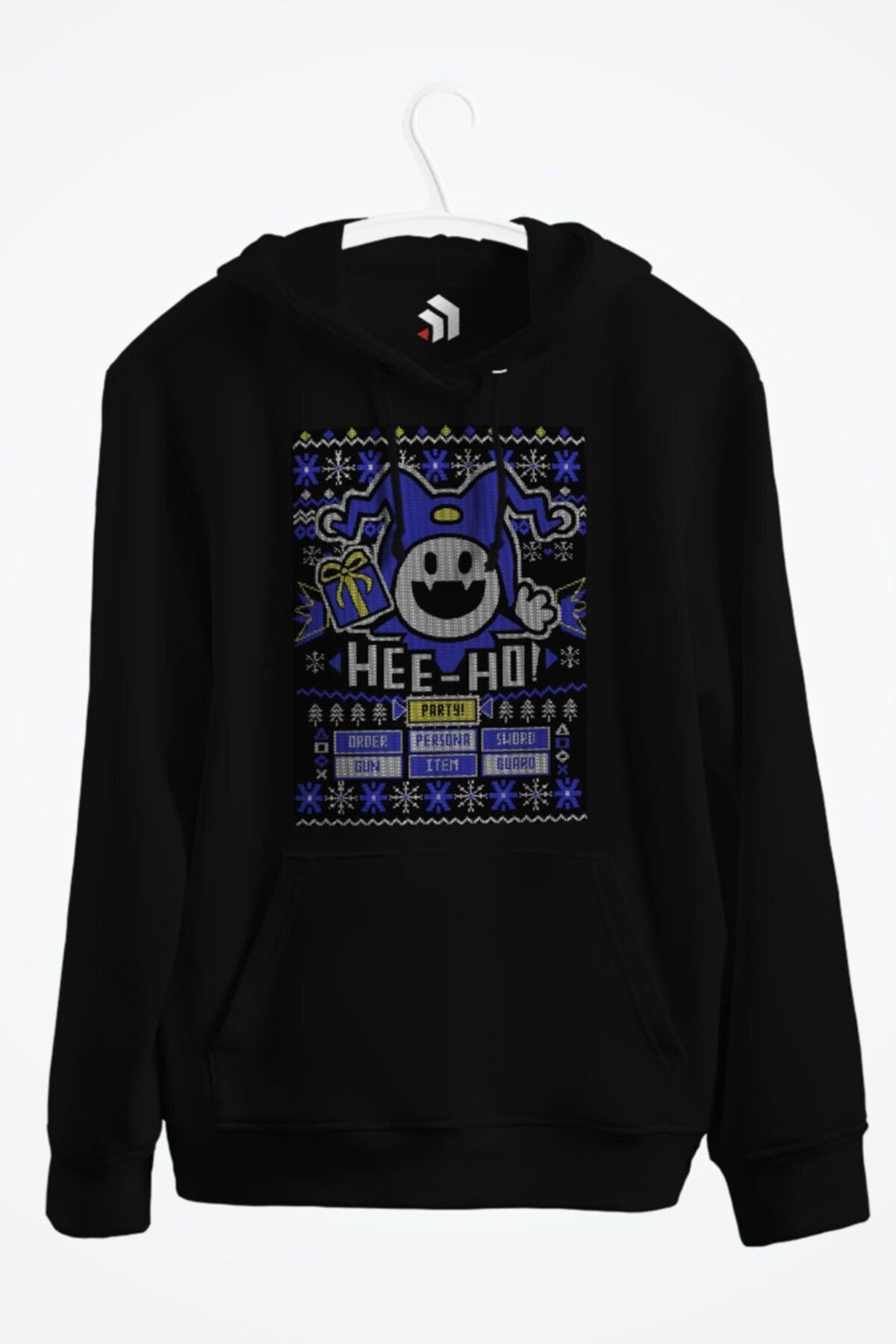 Ugly Christmas Sweater Jack Frost Baskılı Kapşonlu Sweatshirt