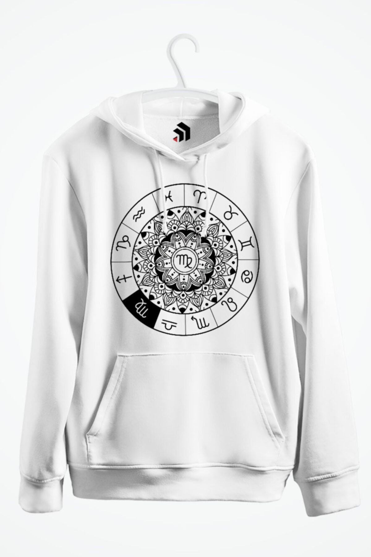Virgo Başak Burcu Baskılı Kapüşonlu Sweatshirt