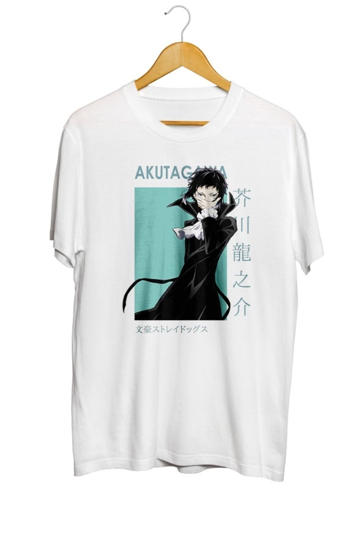Ryunosuke Akutagawa Bungou Stray Dogs Card Anime Baskılı Unisex Tişört