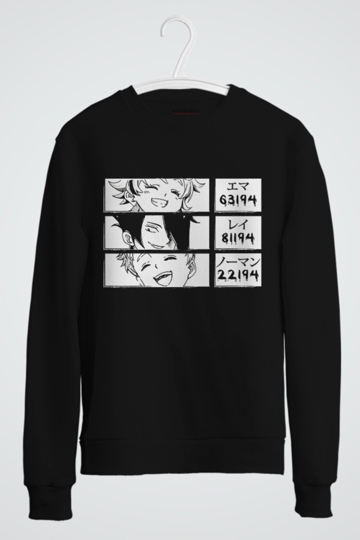 The Promised Neverland Emma, Ray, Norman, Manga Anime Baskılı Sweatshirt