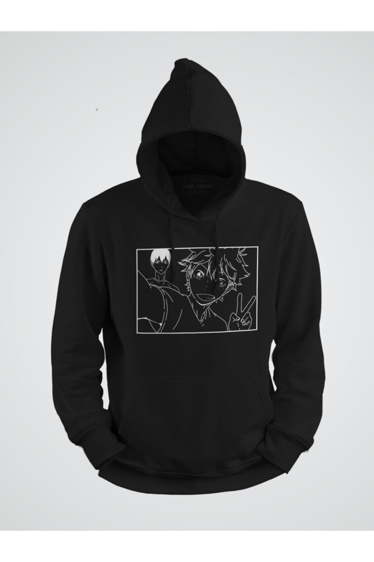 Hinata Shoyo Peace Haikyuu Anime Baskılı Kapşonlu Sweat