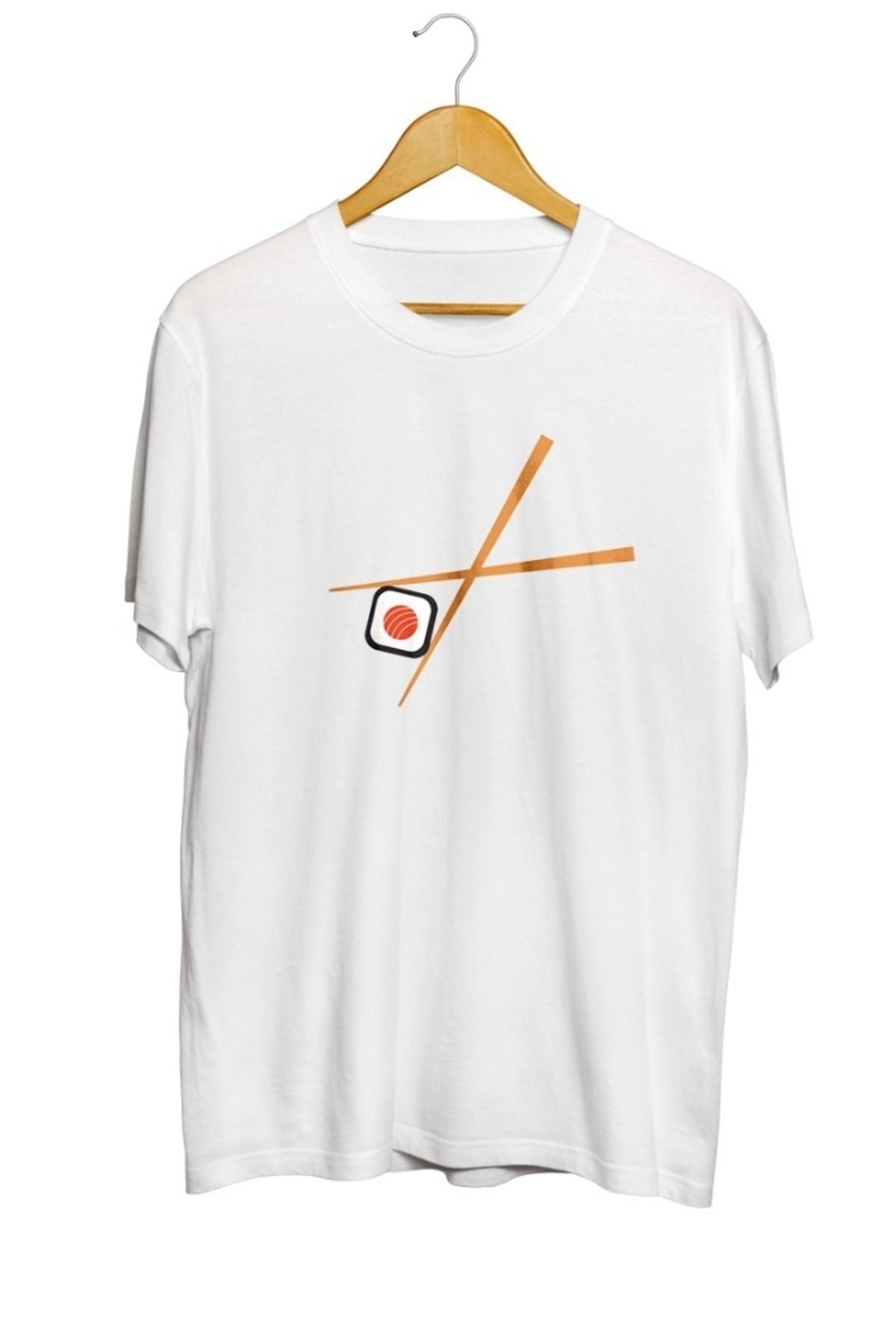 Sushi Chopstick Baskılı Unisex Tişört