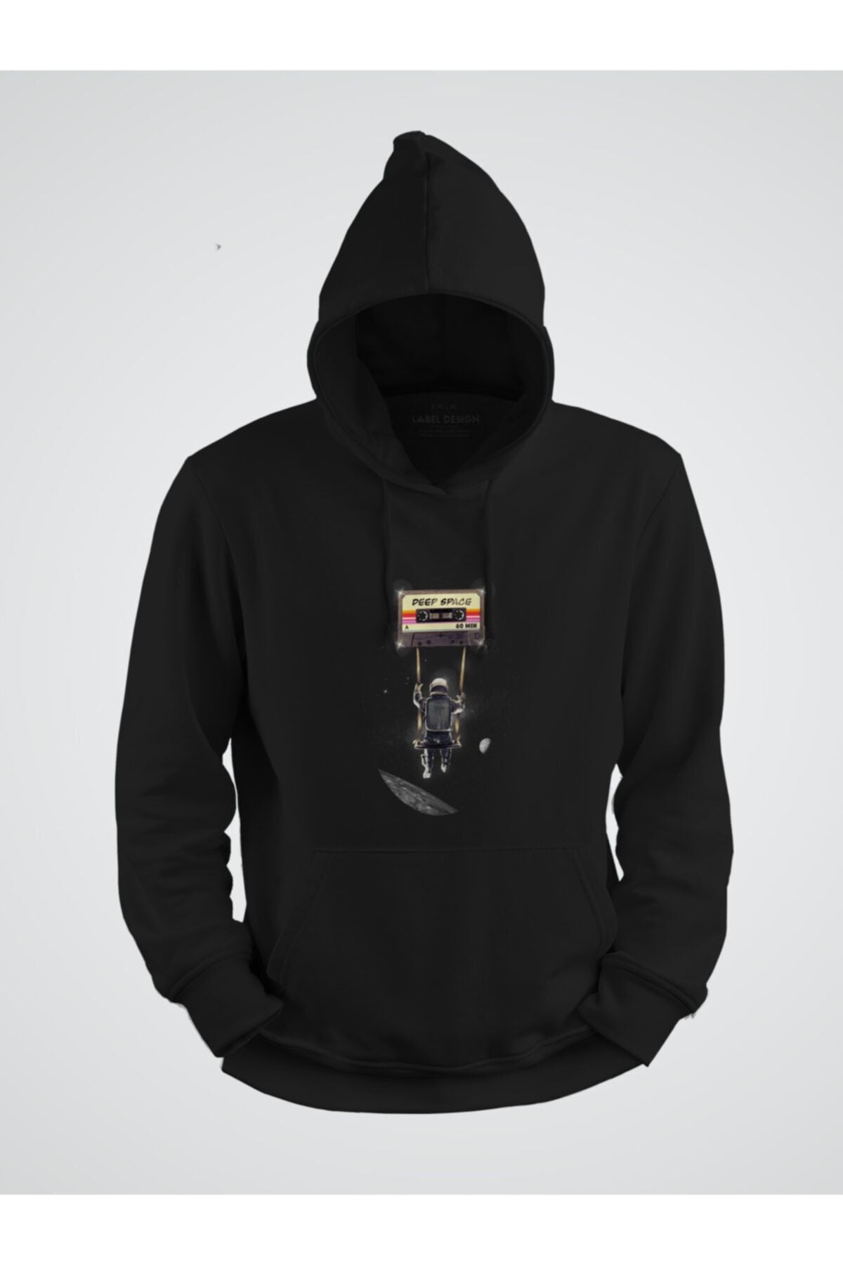 Uzay Bandı Baskılı Kapşonlu Sweat