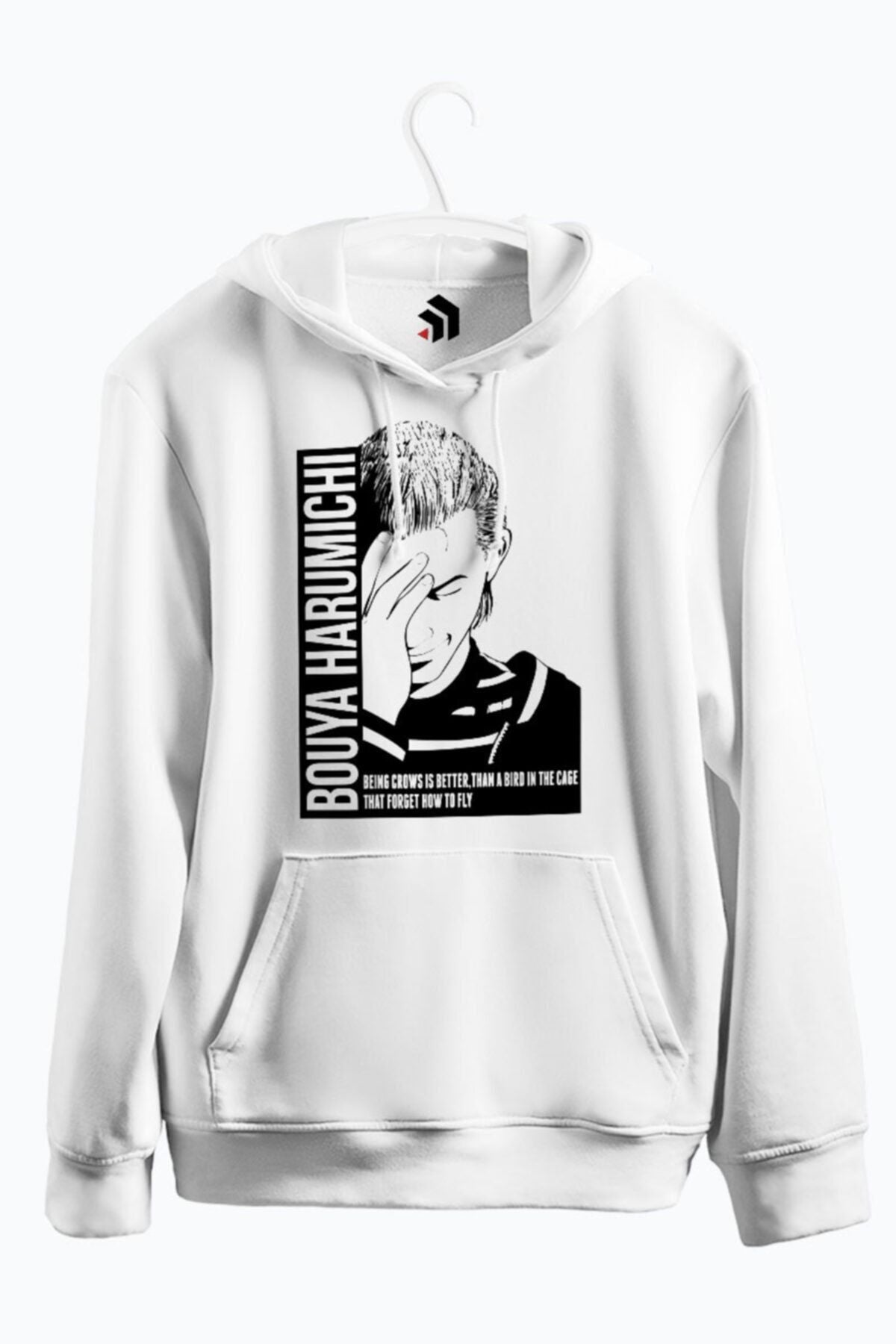 Bouya Harumichi Anime Baskılı Kapşonlu Sweatshirt