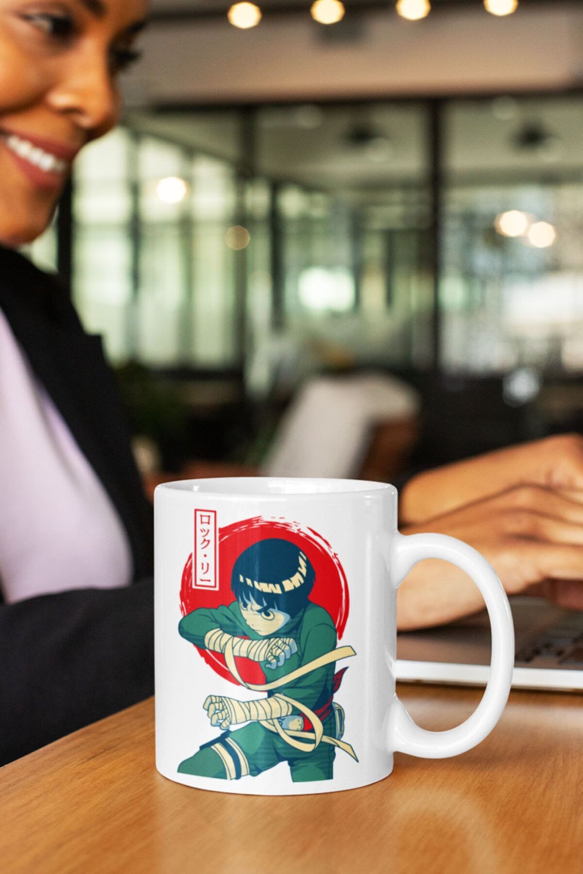 Rock Lee Japanese Anime Baskılı Kupa Bardak
