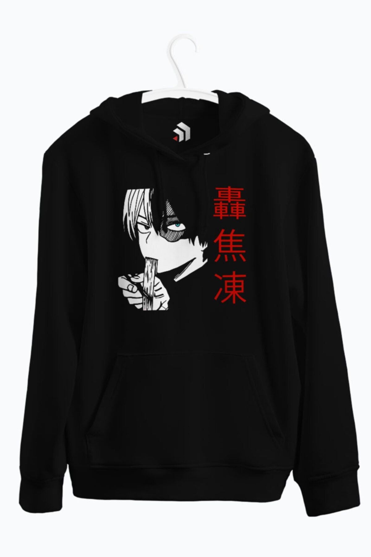 Todoroki Slurp Anime Baskılı Kapşonlu Sweatshirt