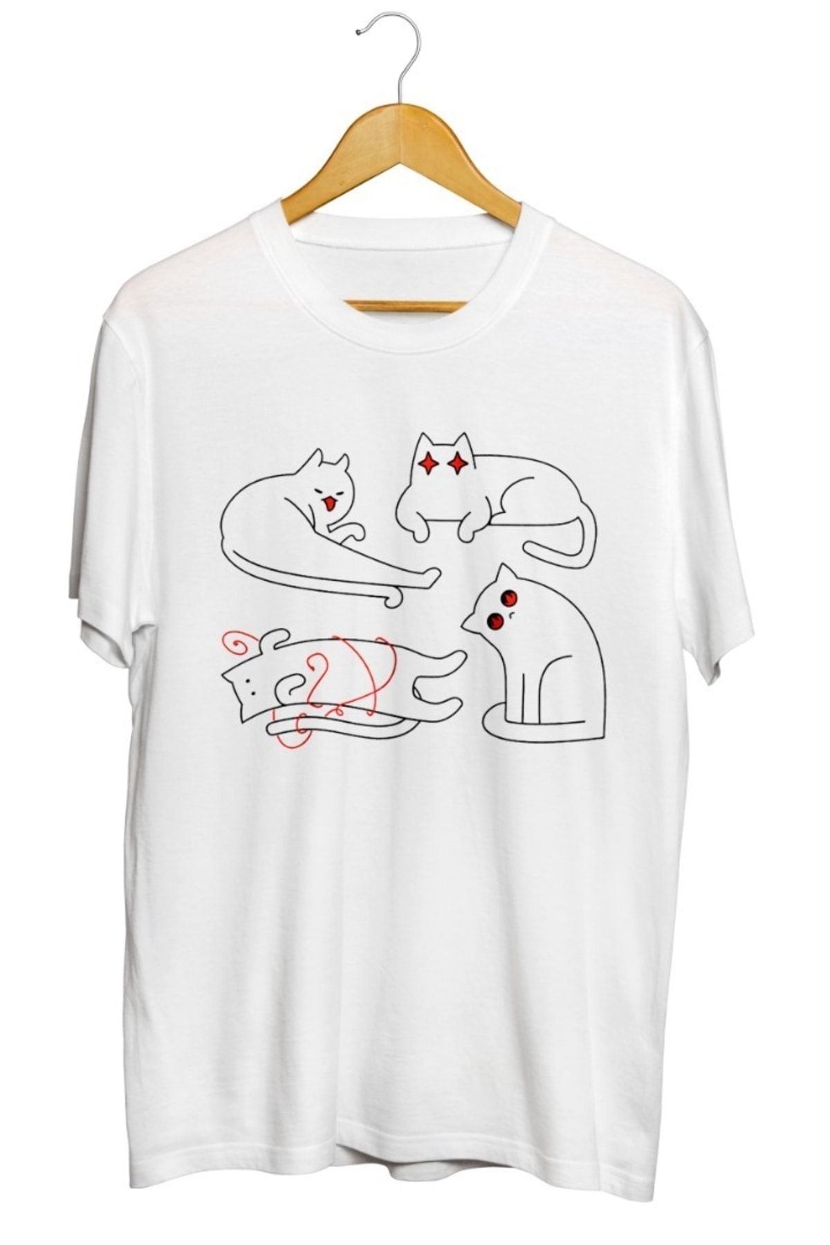 Yaramaz Kedi Baskılı Unisex Tişört