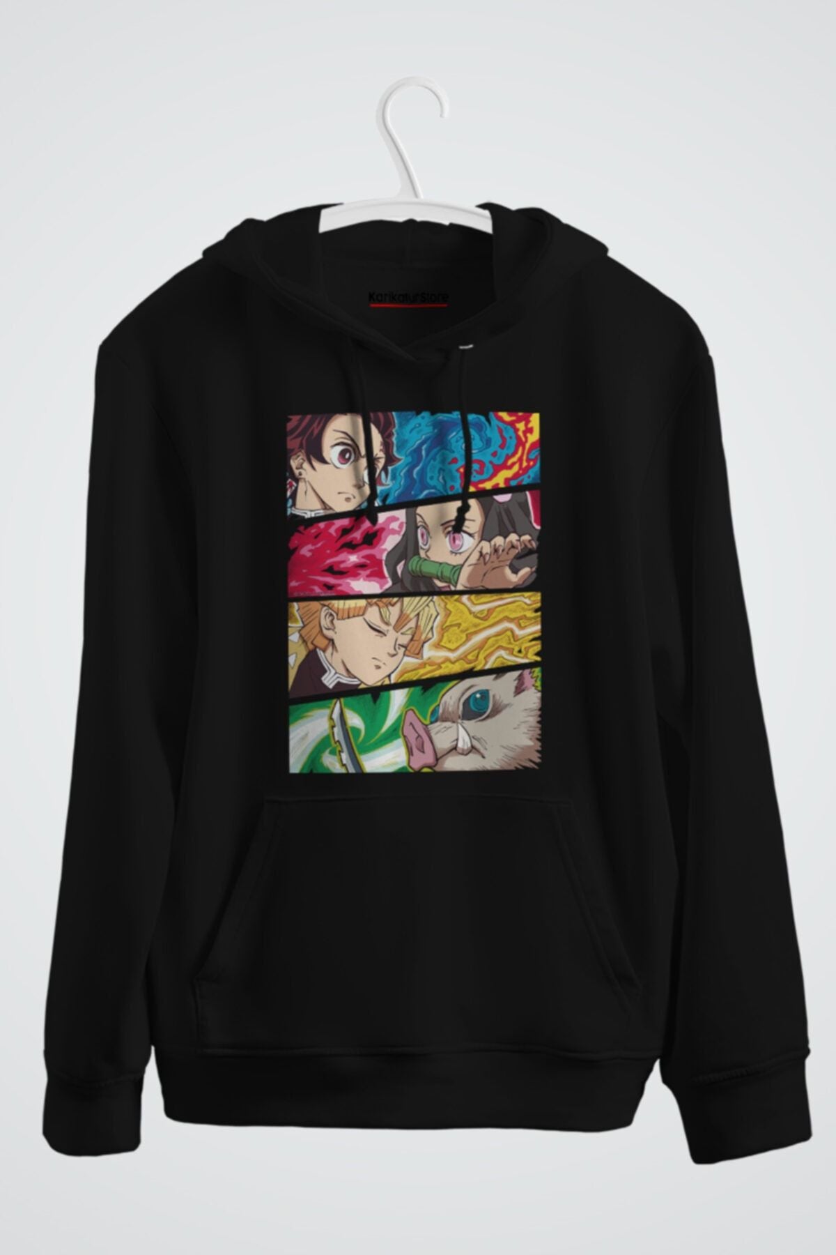 Demon Heroes Anime Baskılı Kapşonlu Sweat