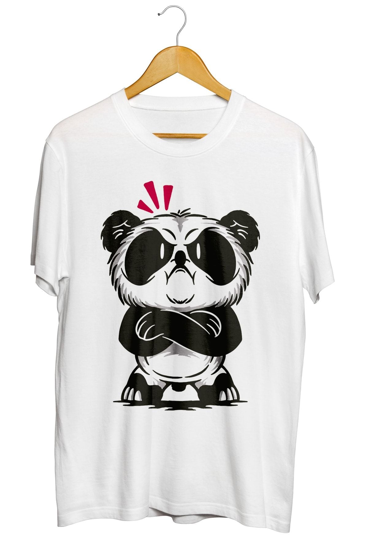 Angry Panda Bear Baskılı Unisex Tişört