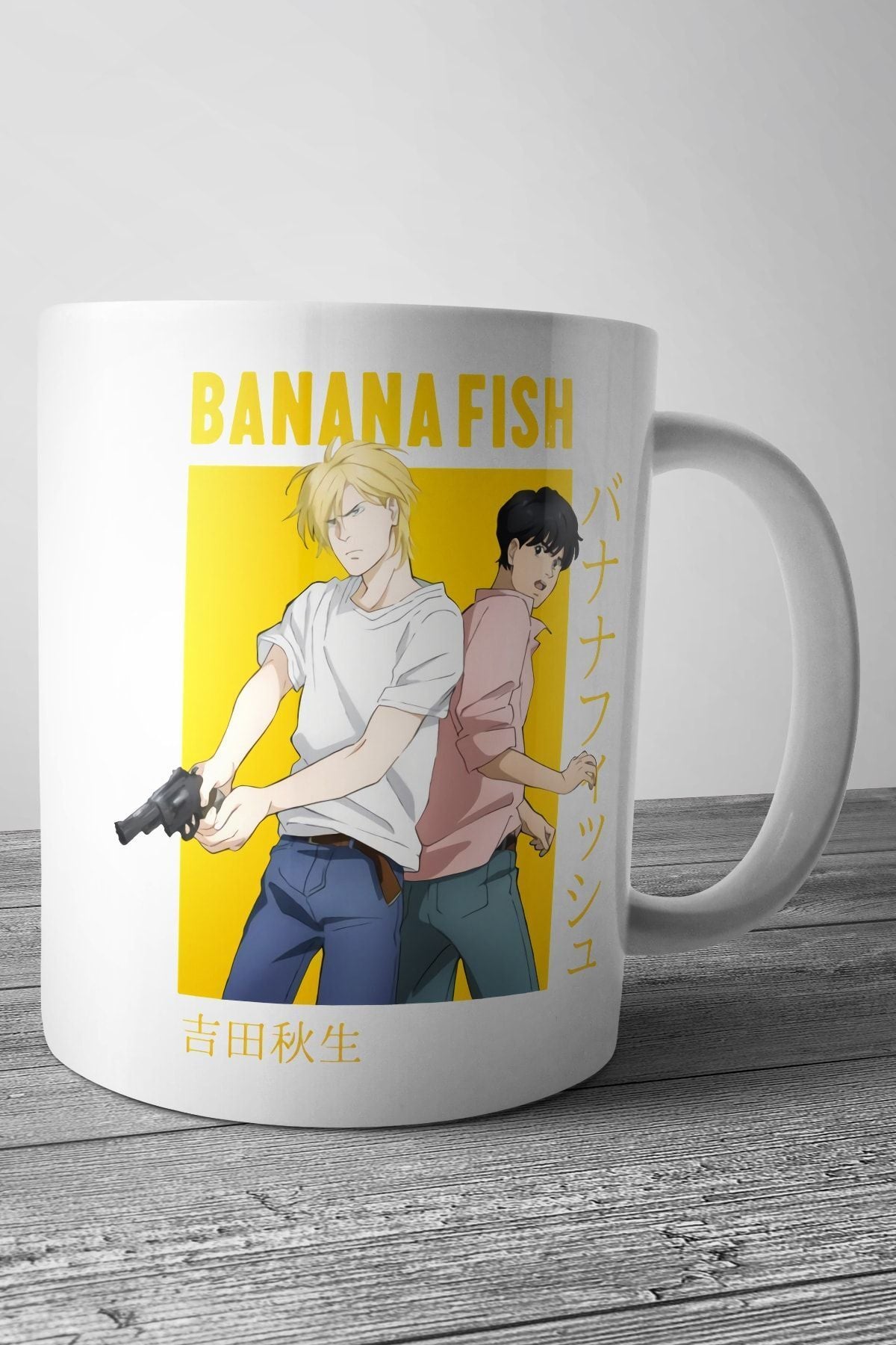 Banana Fish Ash Lynx Eiji Okumura Card Anime Pullover Baskılı Kupa Bardak