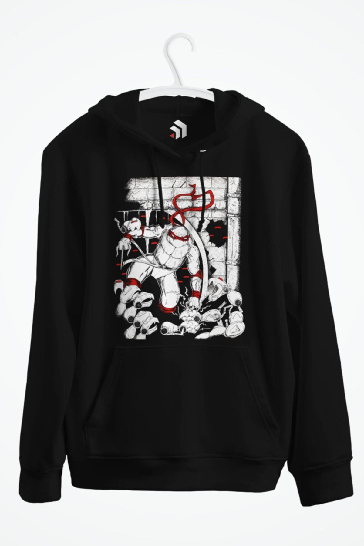 Turtles- Sewer Battle Baskılı Kapşonlu Sweatshirt