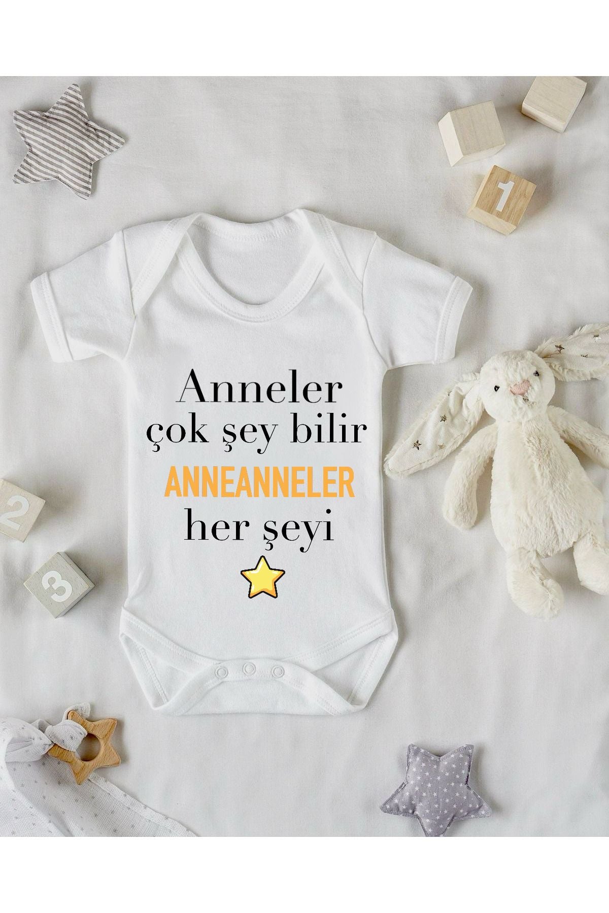 Anneanne Baskılı Bebek Zıbını