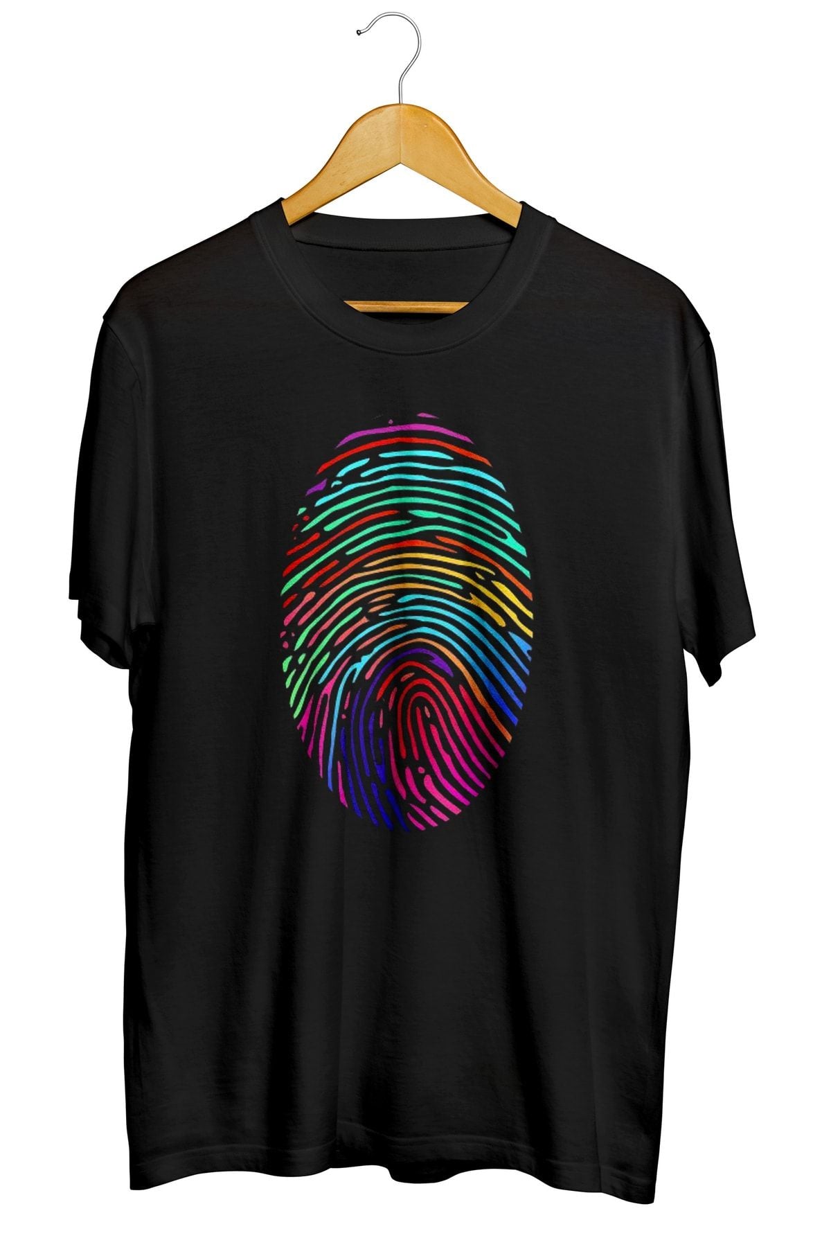 Fingerprint Baskılı Unisex Tişört