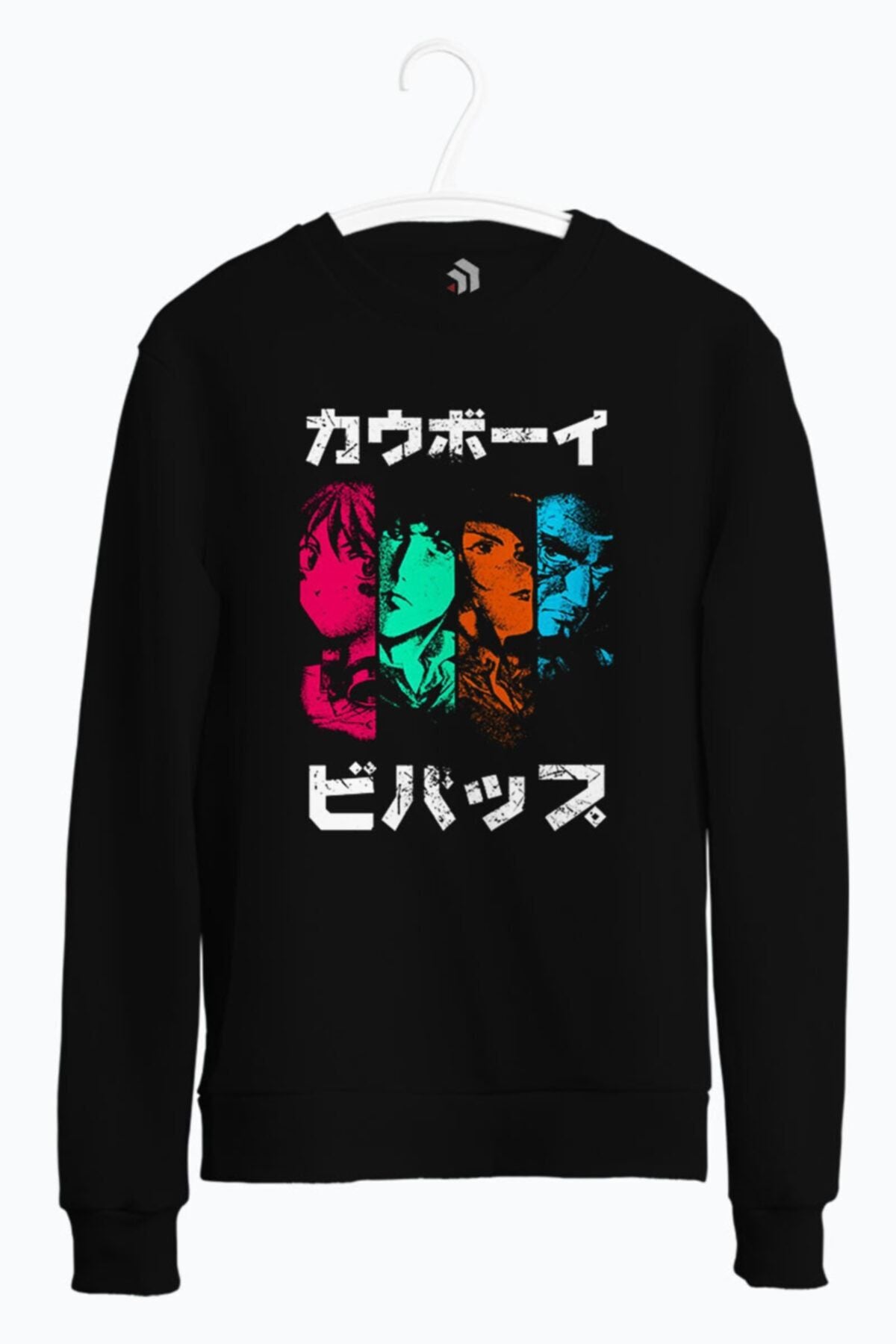 Bebop Noir Anime Baskılı Kapüşonlu Sweatshirt