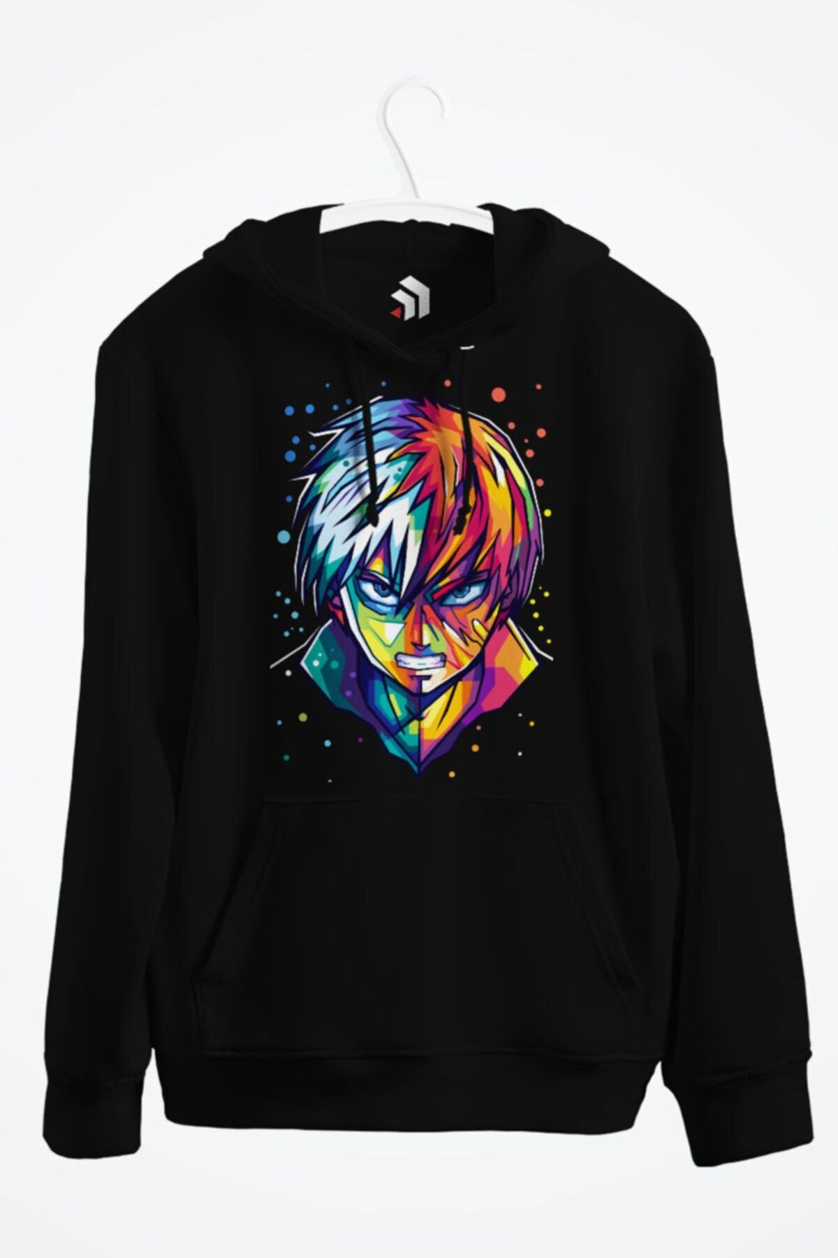Todoroki Shoto Anime Baskılı Kapşonlu Sweatshirt
