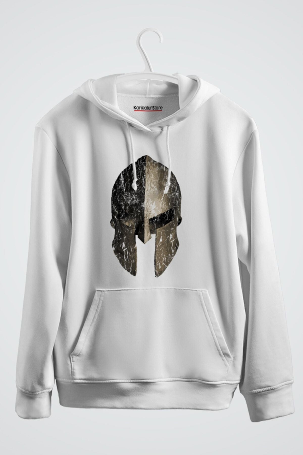 Spartan Sparta Warrior Helmet Baskılı Kapşonlu Sweat