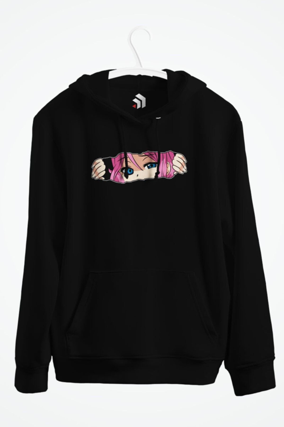 Anime Girl Baskılı Kapşonlu Sweatshirt