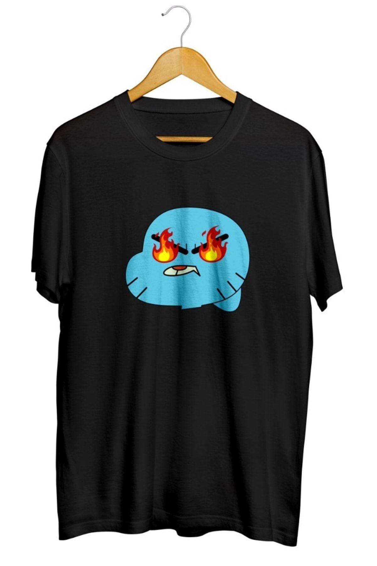 Gumball Ateşli Göz Baskılı Unisex Tişört
